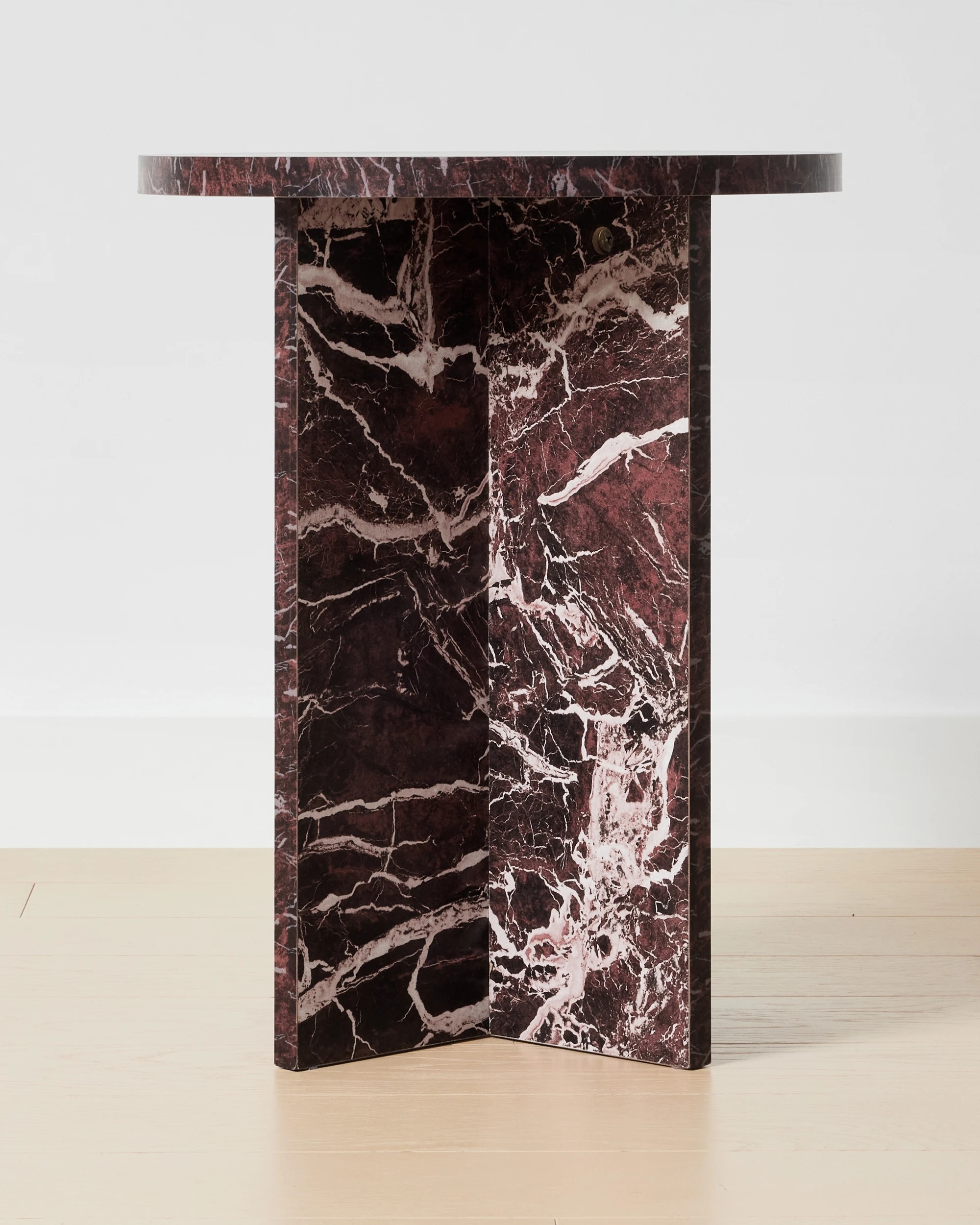 2 Round Marble Look Side Table, 2 of 5