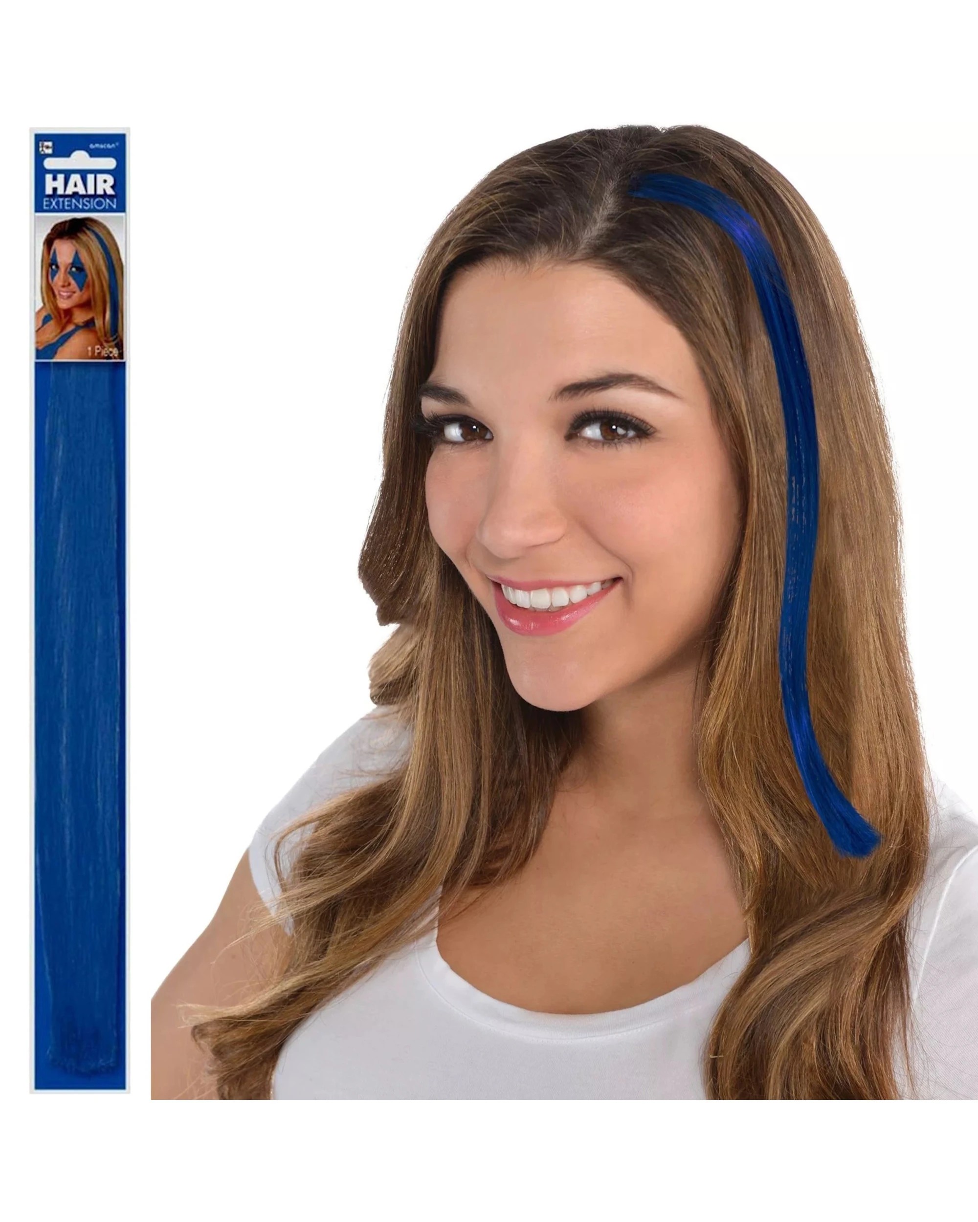 1 Anagram Electric Clip In Hair Extension - ONE SIZE - Blue, 1 of 4