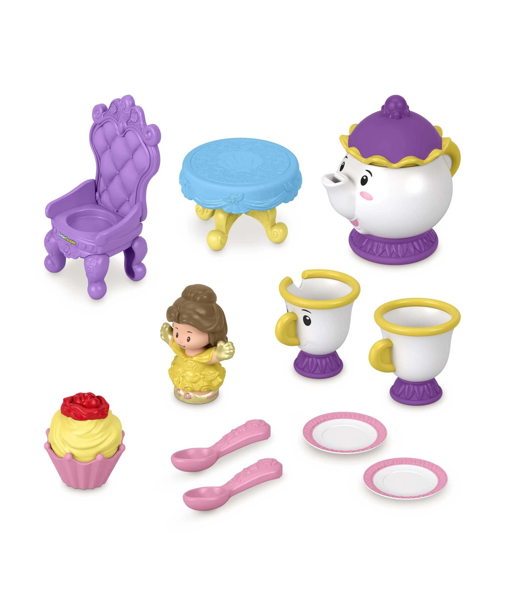 3 Mattel Fisher-price Little People Disney Princess Time For Tea With Belle Playset
 - Multi, 3 of 6