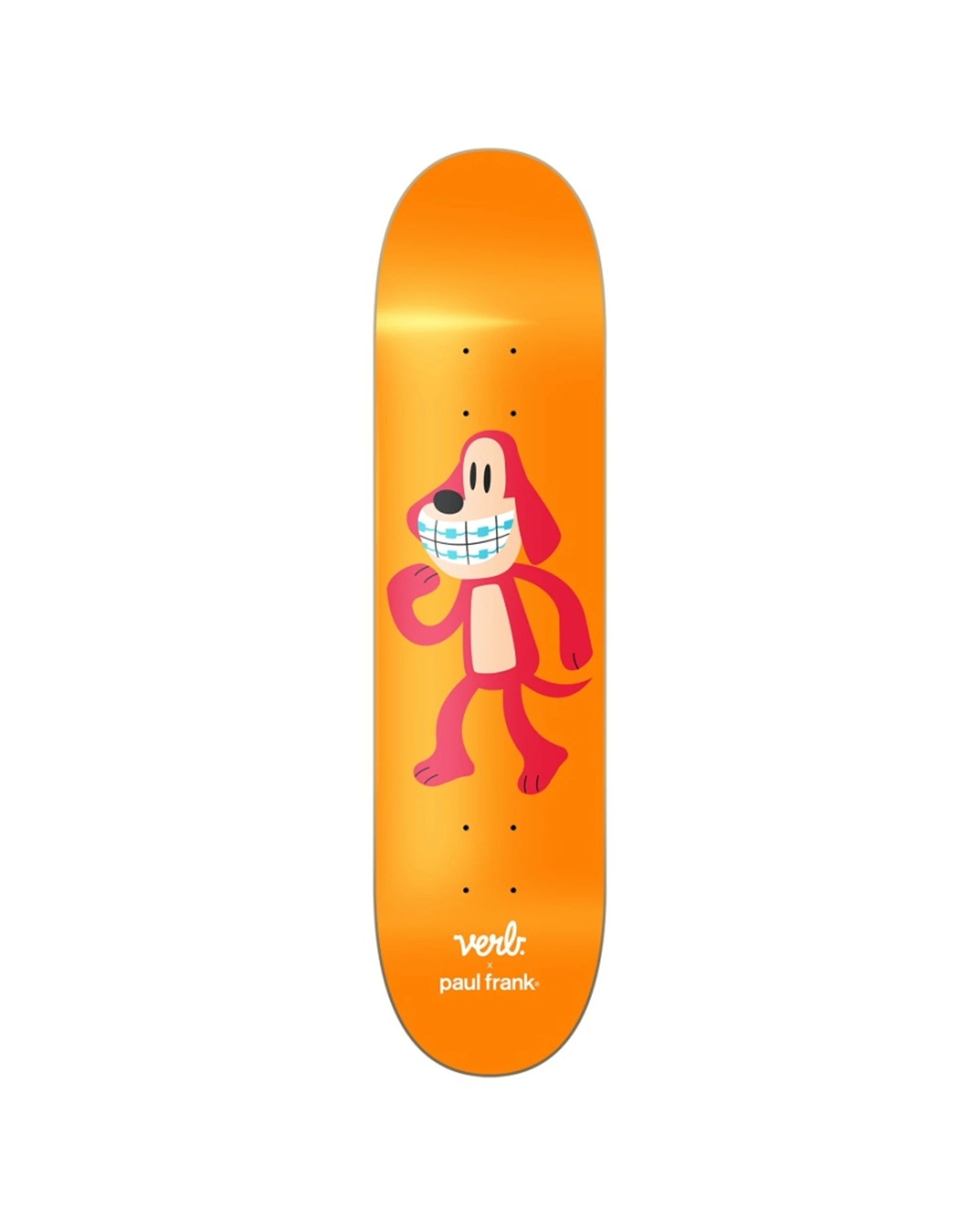 1 Verb X Paul Frank Skateboard 8.25" Deck Premium Maple Core Bob The Braces Dog, 1 of 4
