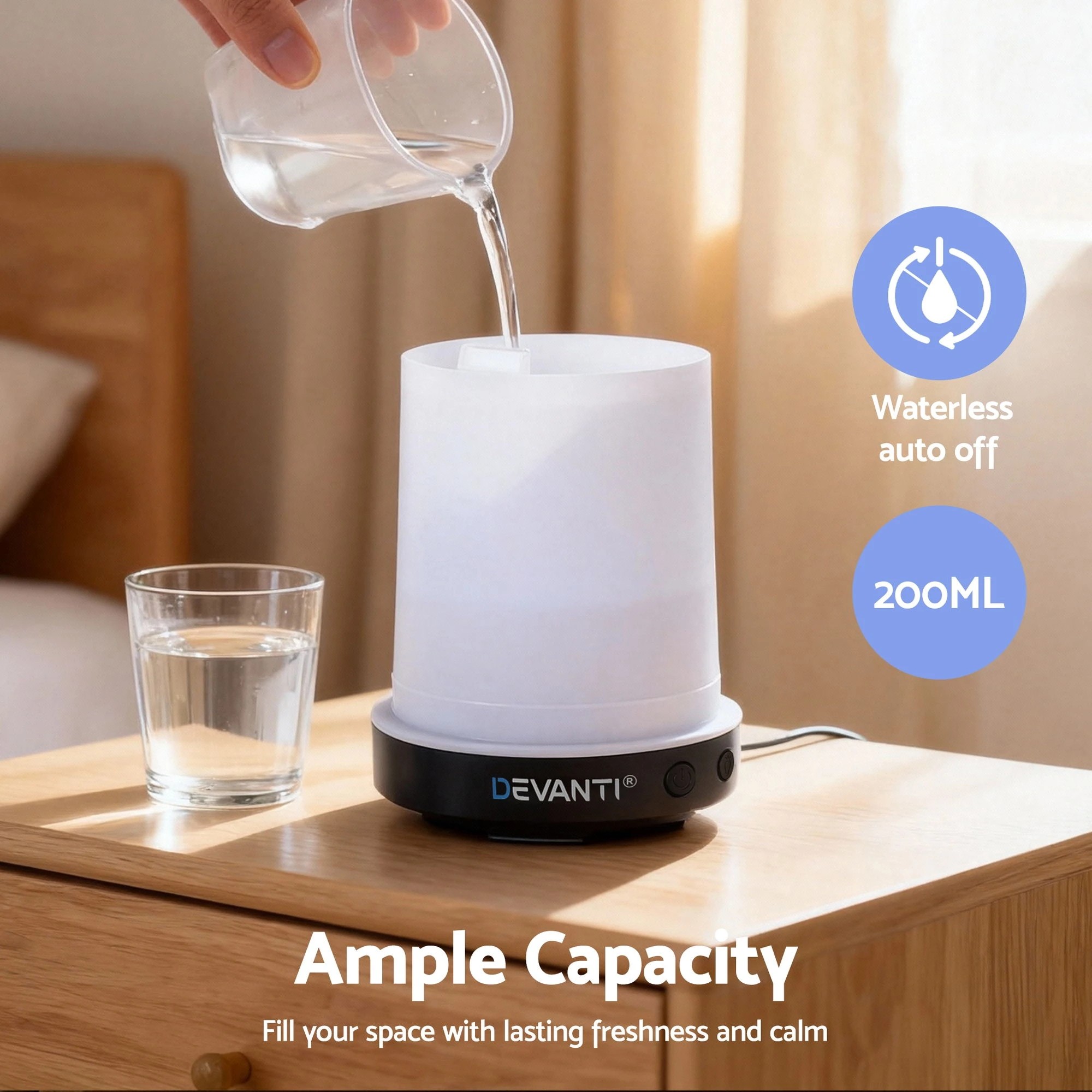 7 Devanti Ultrasonic Aroma Diffuser Aromatherapy Moon Lamp 200ml - Multi, 7 of 9