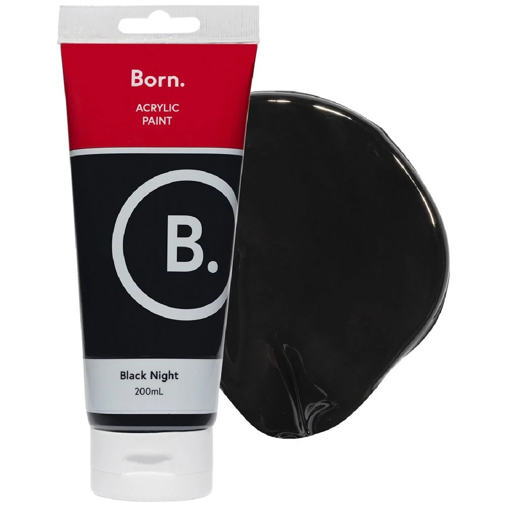 1 Born Acrylic Paint 200mL Black Night, 1 of 3