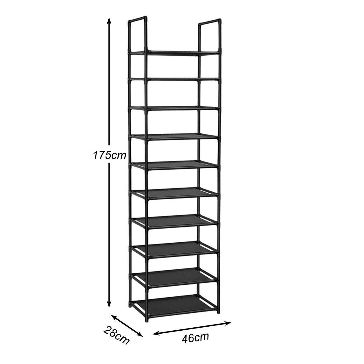 3 Ausway 10 Tier Shoe Rack Cabinet Storage Shelves Stackable, 3 of 7