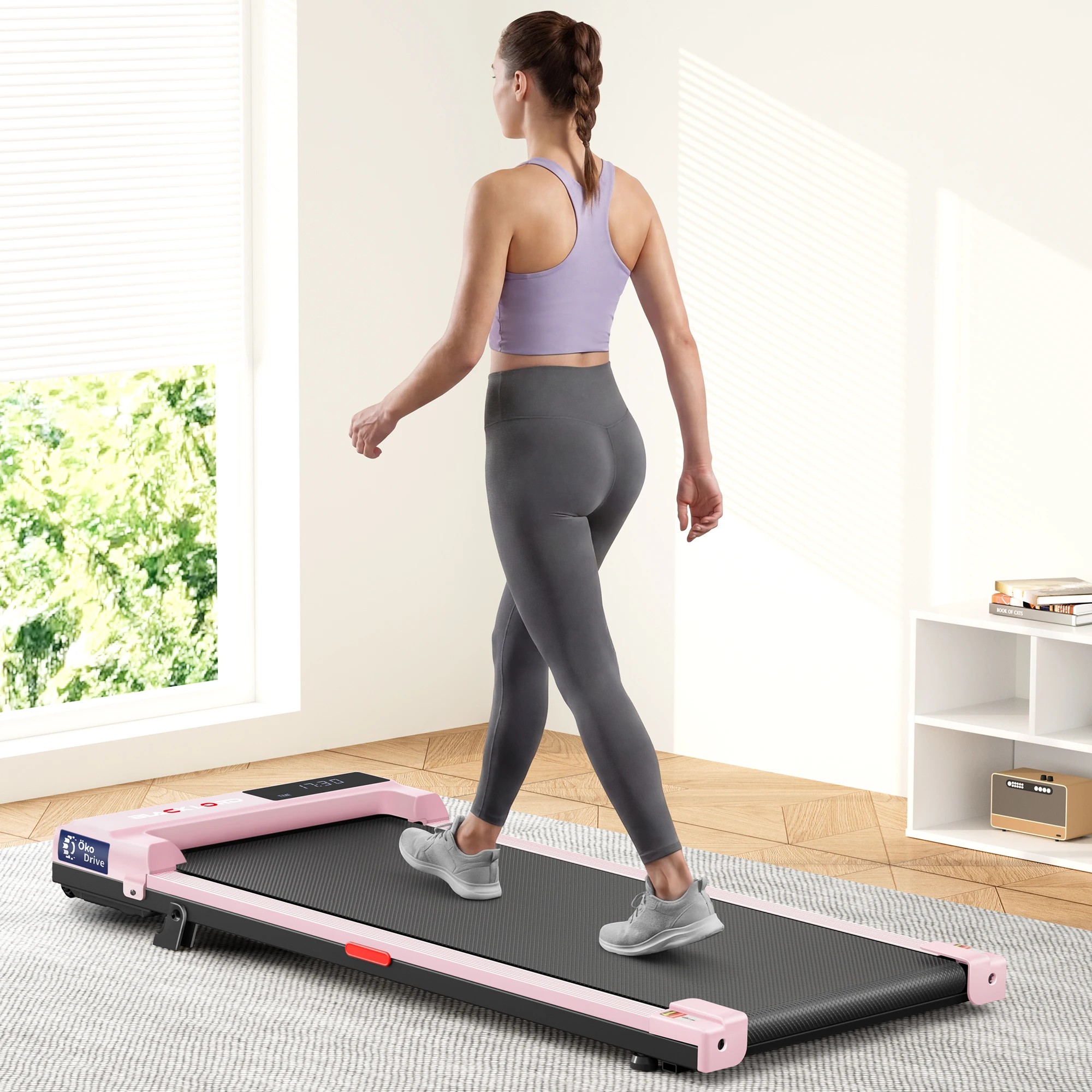 2 Black Lord Walking Pad Treadmill Electric Incline Under Desk - Pink, 2 of 9