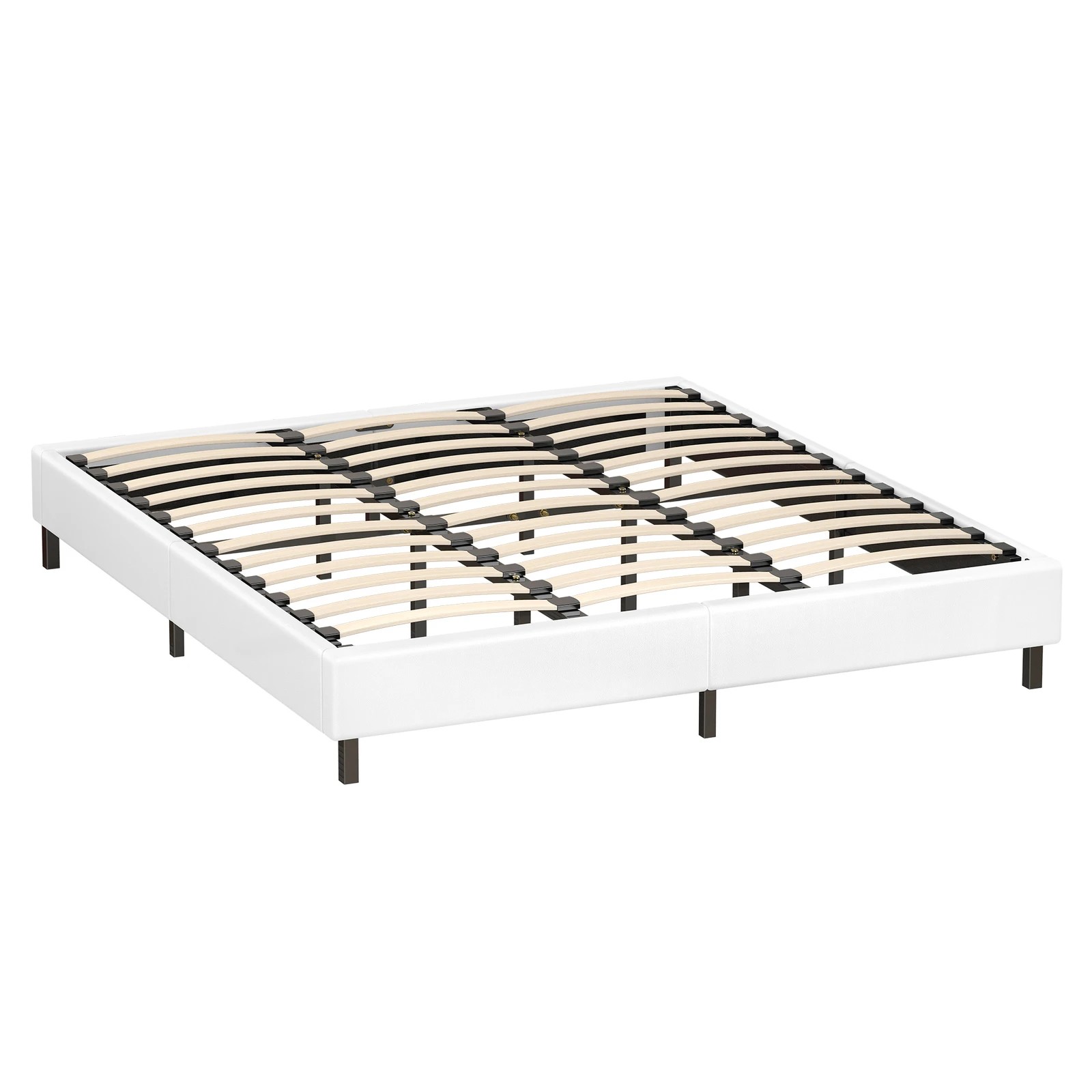 10 Alfordson Bed Frame King Size Mattress Base Foundation Leather Basel - White, 10 of 10