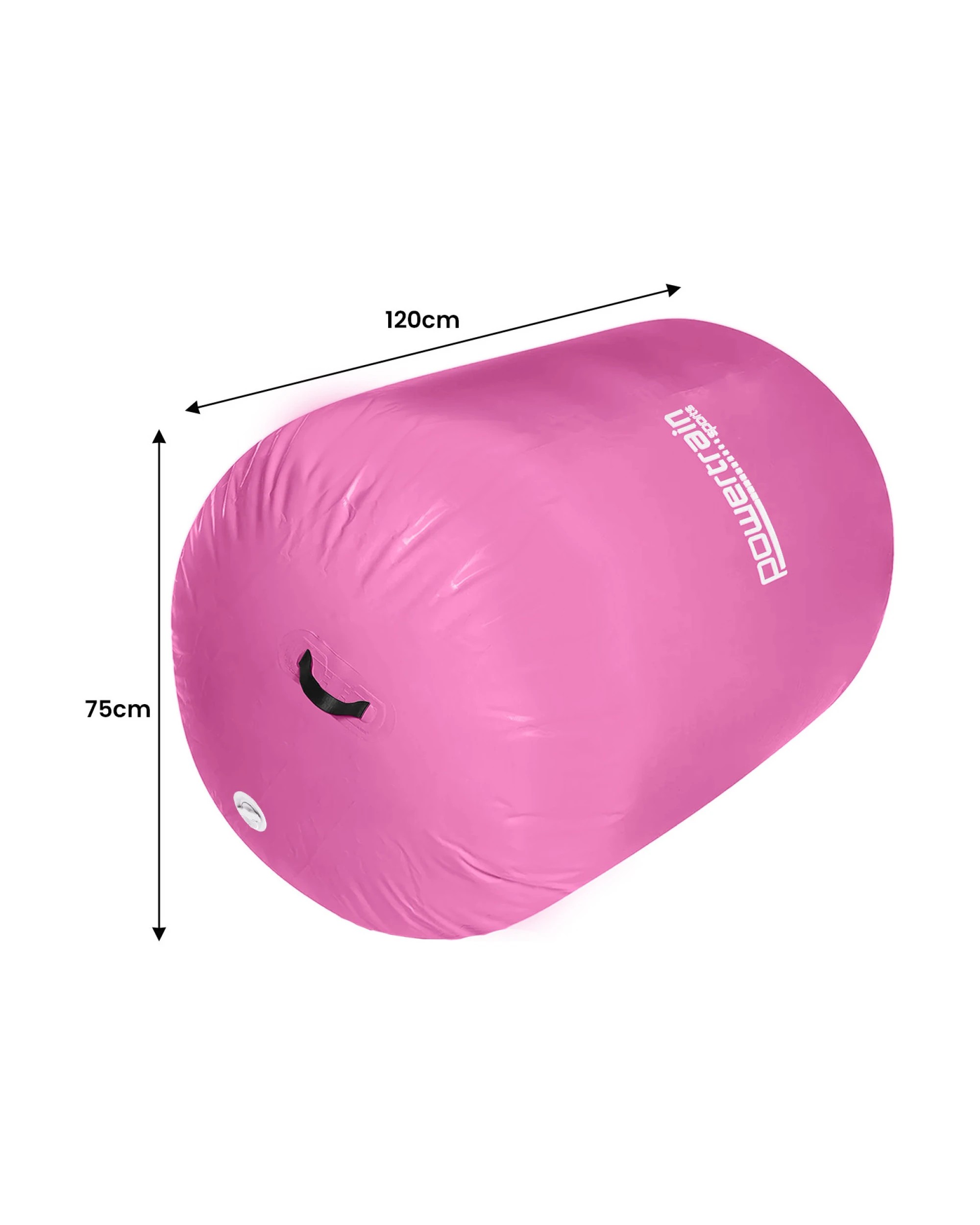 2 Powertrain 120cm x 75cm Inflatable Air Barrel Exercise Roller Gymnastics Training Aid - Pink, 2 of 5