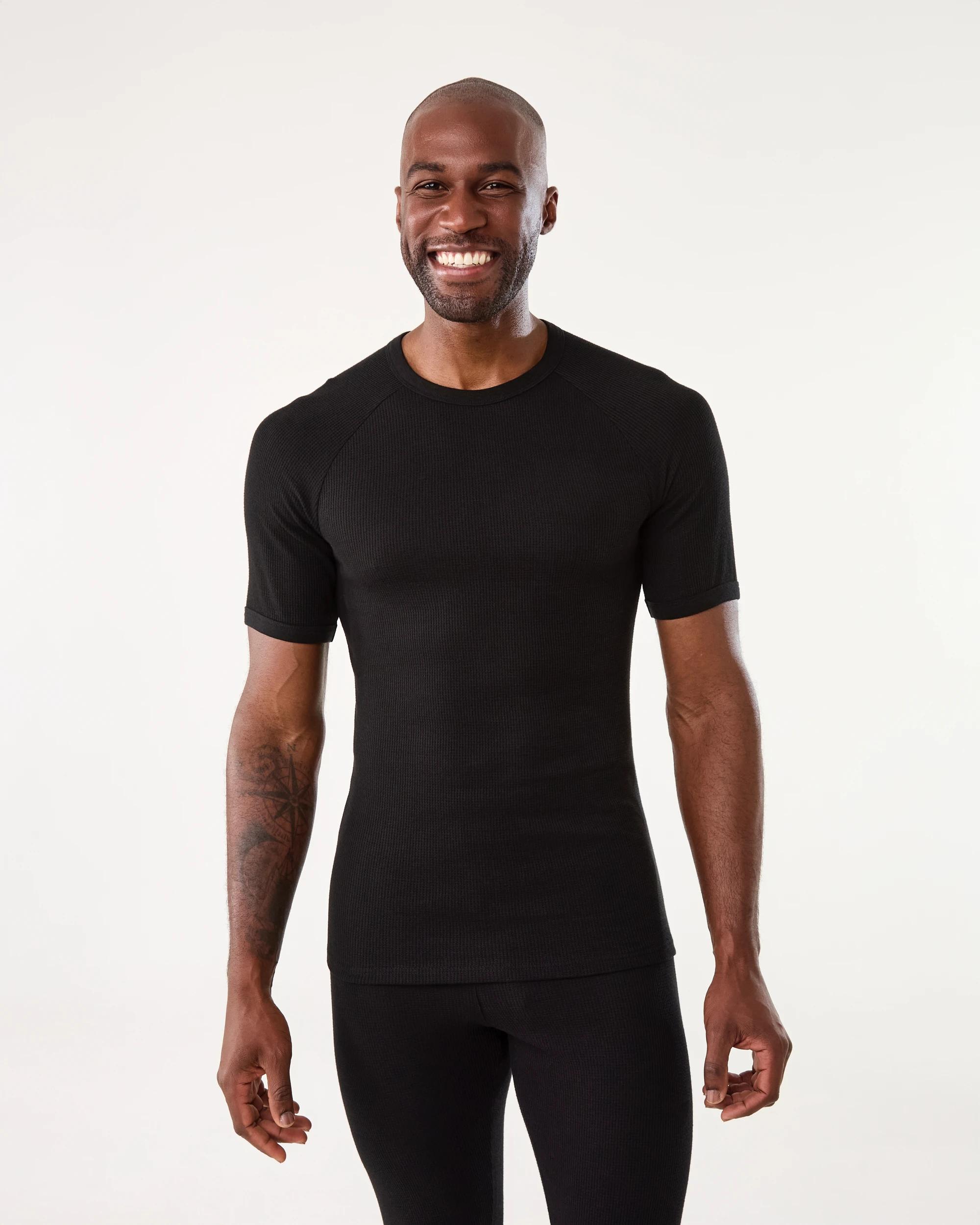 1 Short Sleeve Thermal Top Black, 1 of 4
