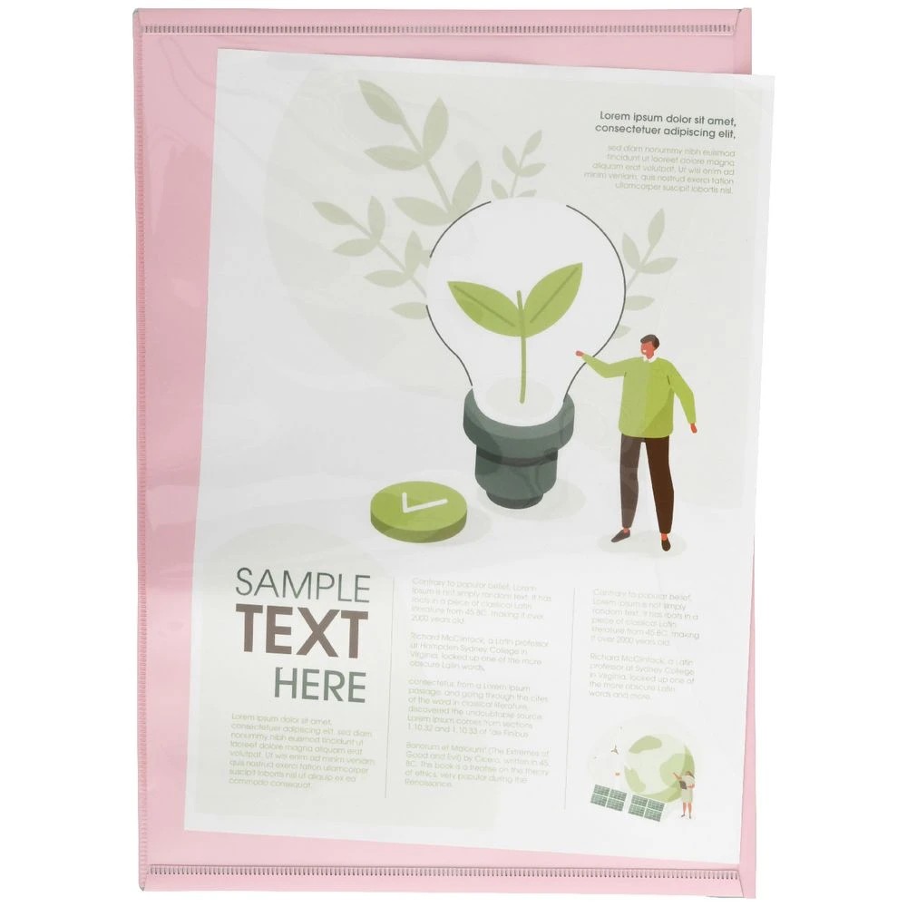 3 Otto A4 Document Wallet Pink, 3 of 3