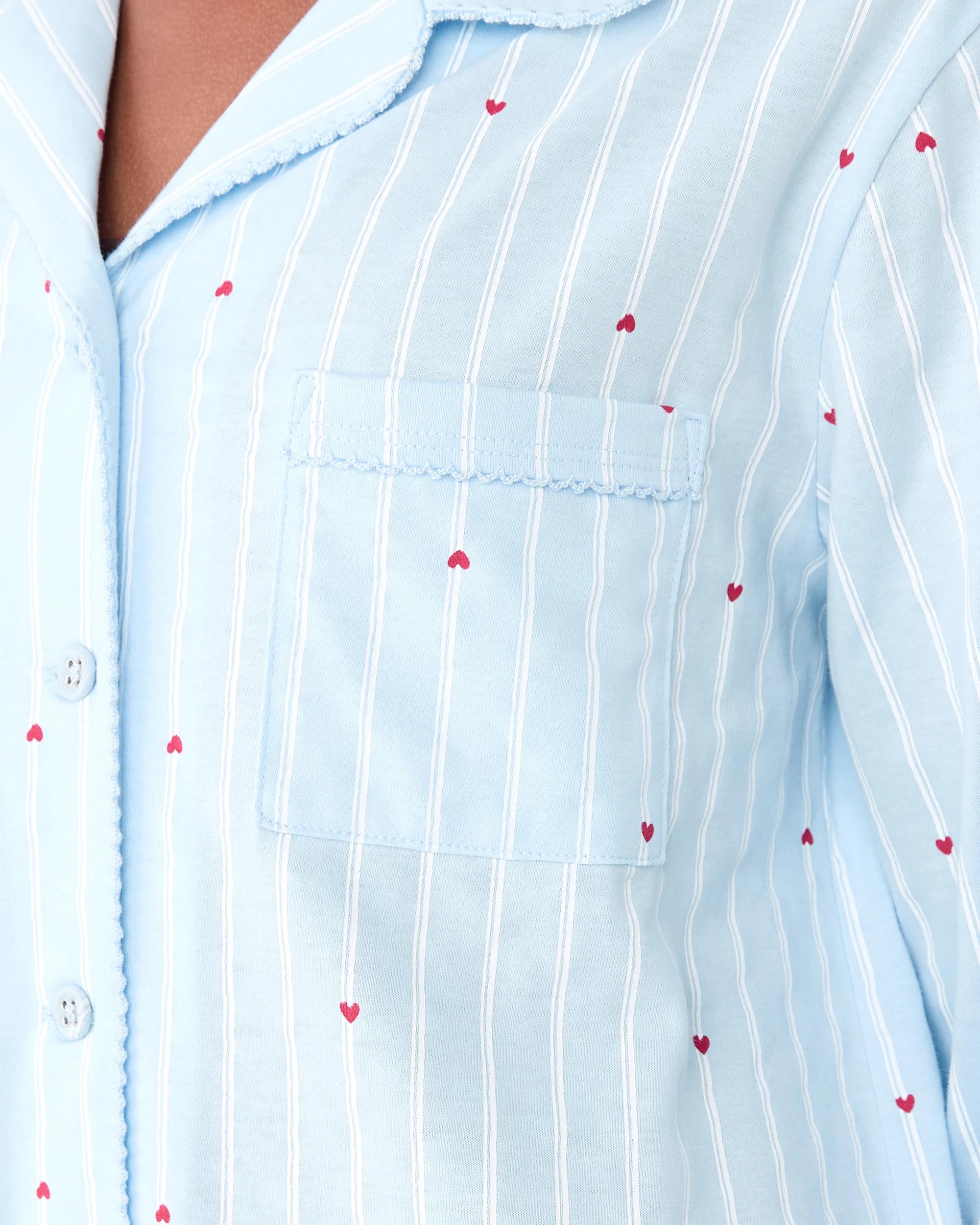 5 Button Through Pyjama Set Blu Strp, 5 of 7