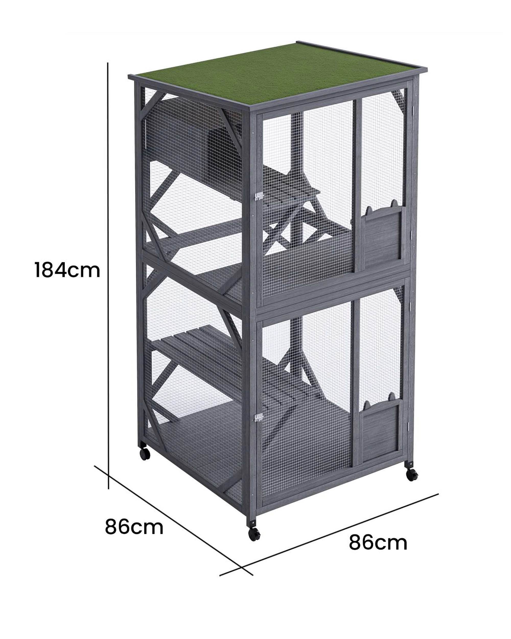 6 Advwin 184cm Wooden Cat Cage Pet Cat Bird Shelter Condo Kitten Cage House, 6 of 6