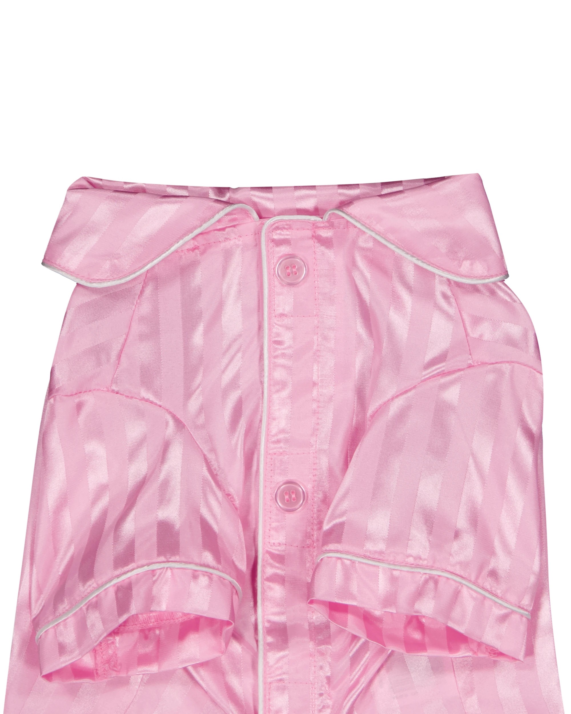 3 Pet Satin Stripe Pyjamas - Medium, Pink, 3 of 9