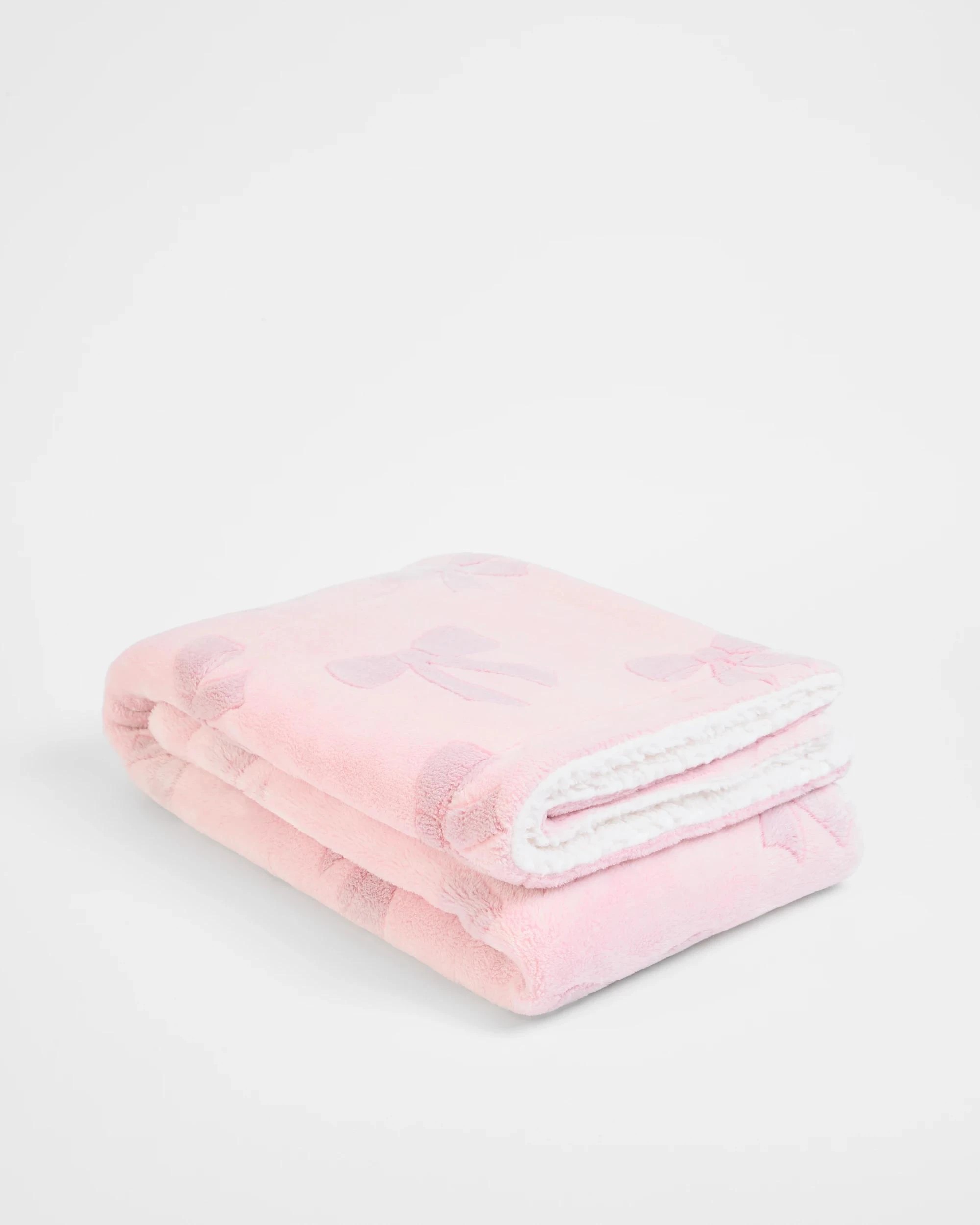 1 Target Becky Bows Kids Super Soft Throw - Queen Bed - Pink, 1 of 3