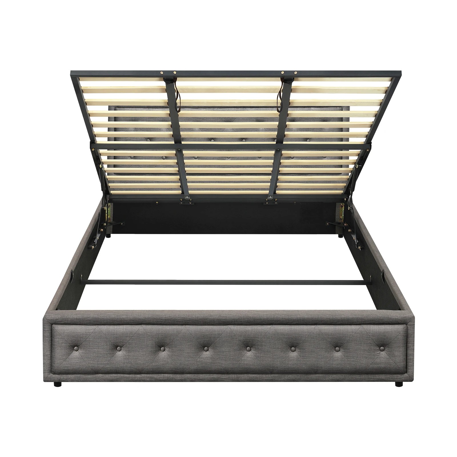 8 Oikiture King Bed Frame Gas Lift Base With Storage Enzo
 - Grey, 8 of 10