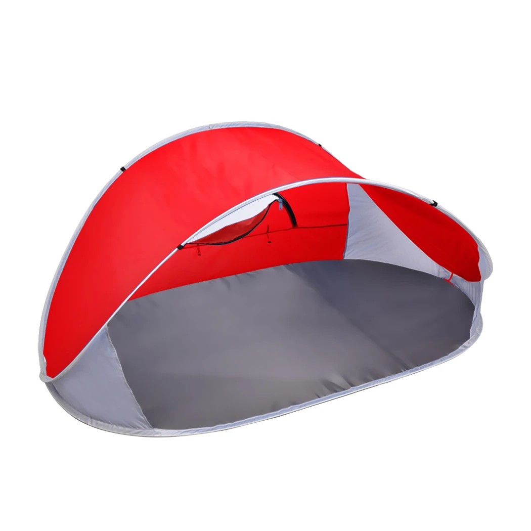 1 Mountview 4 Person Family Size Pop Up Camping Tent Beach Shelter In Colour - Red, 1 of 9