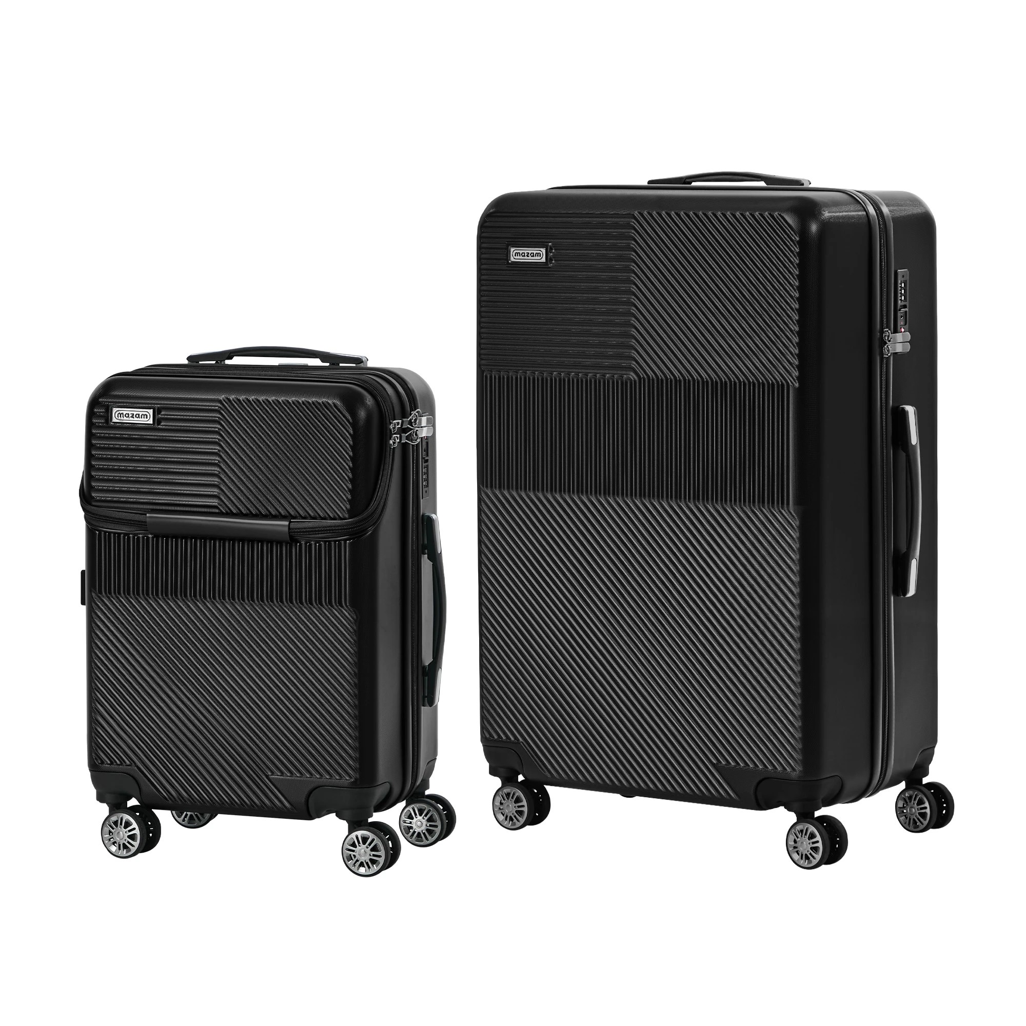8 Mazam 2PCS Luggage Suitcase Trolley Set TSA Carry On Hard Case - Black, 8 of 9