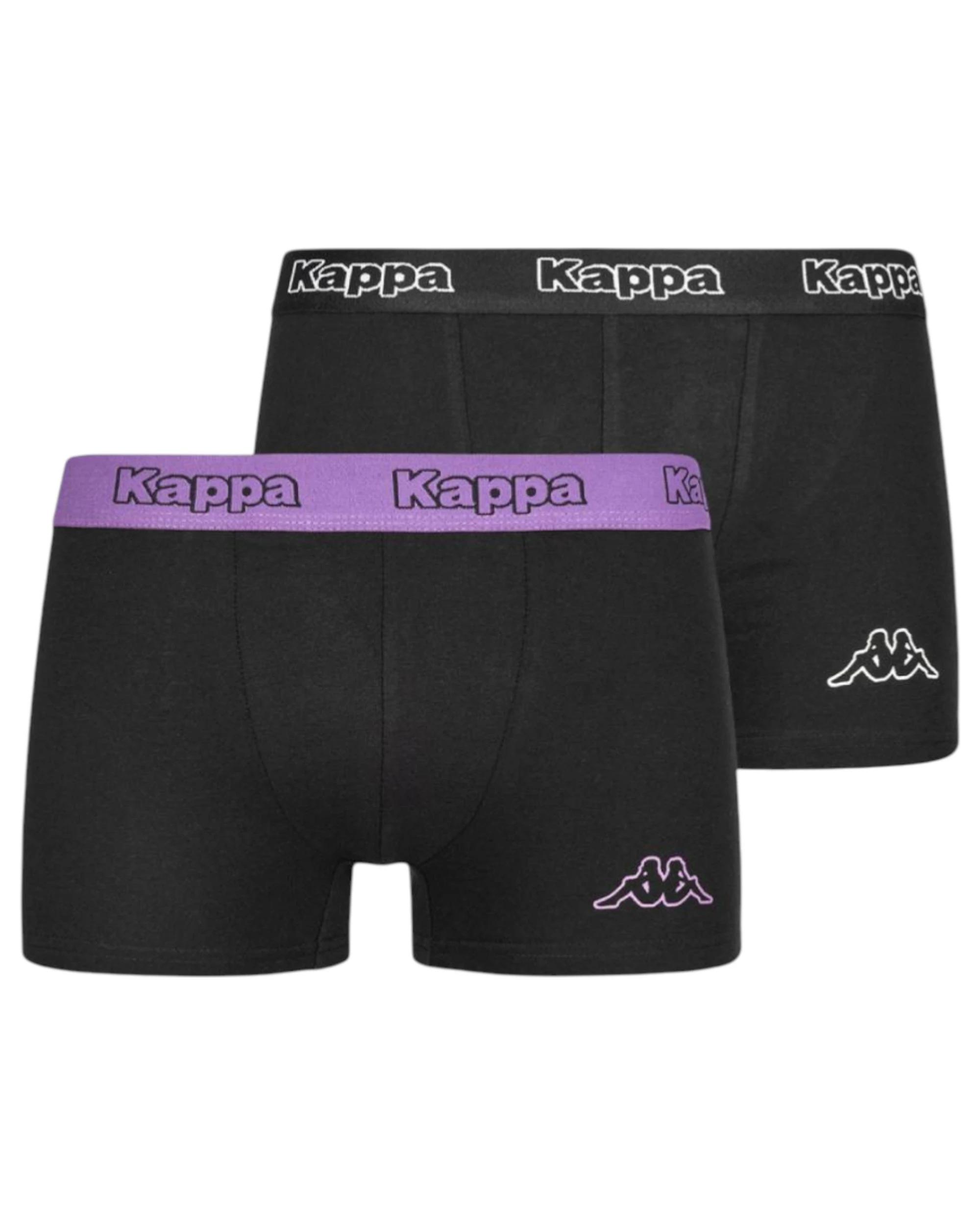 1 Kappa 4 Pack Mens Boxer Shorts Comfy Trunks Black/Violet BLACK/VIOLET, 1 of 1