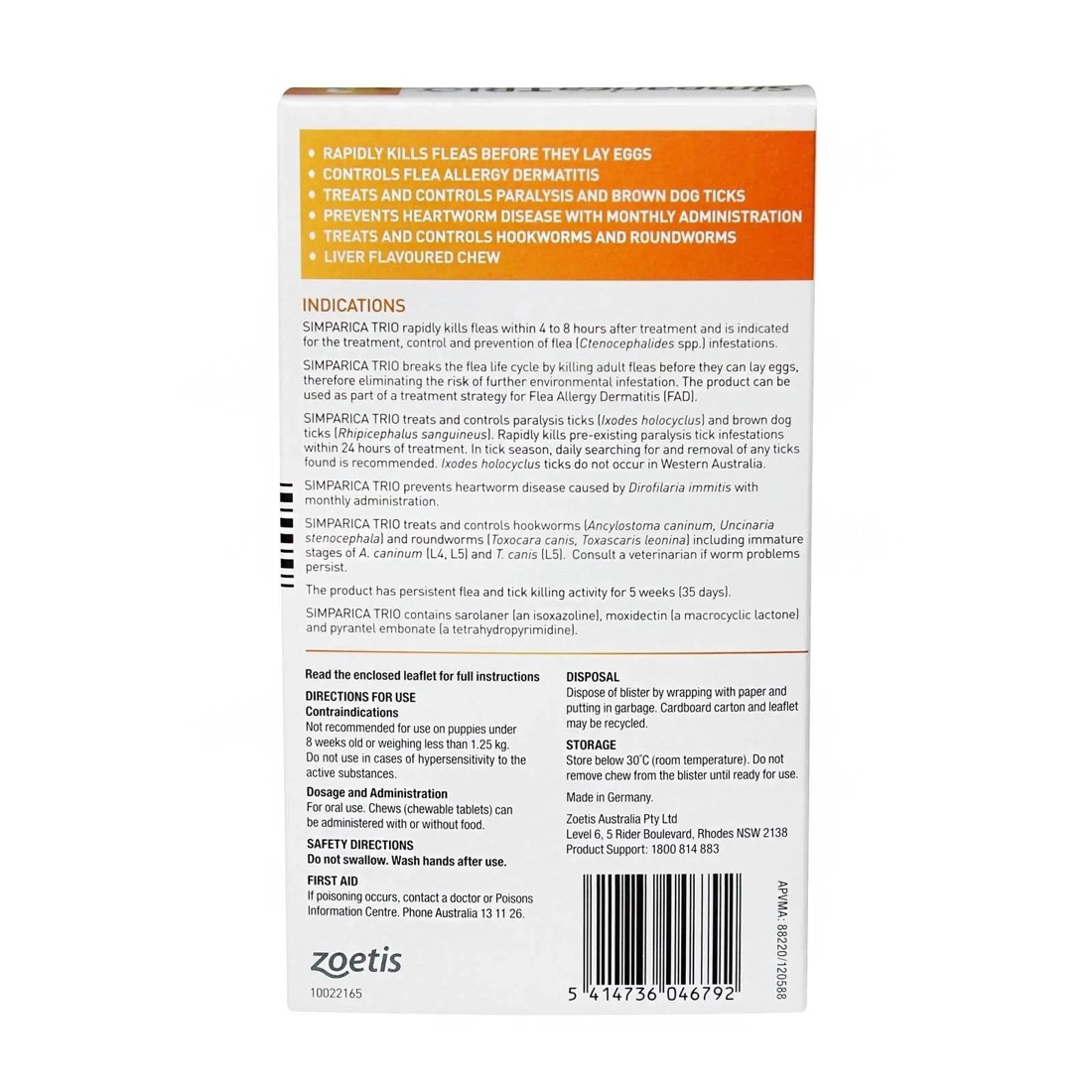 2 Simparica Trio For Dogs 1.3 - 2.5kg Yellow Puppy, 2 of 2