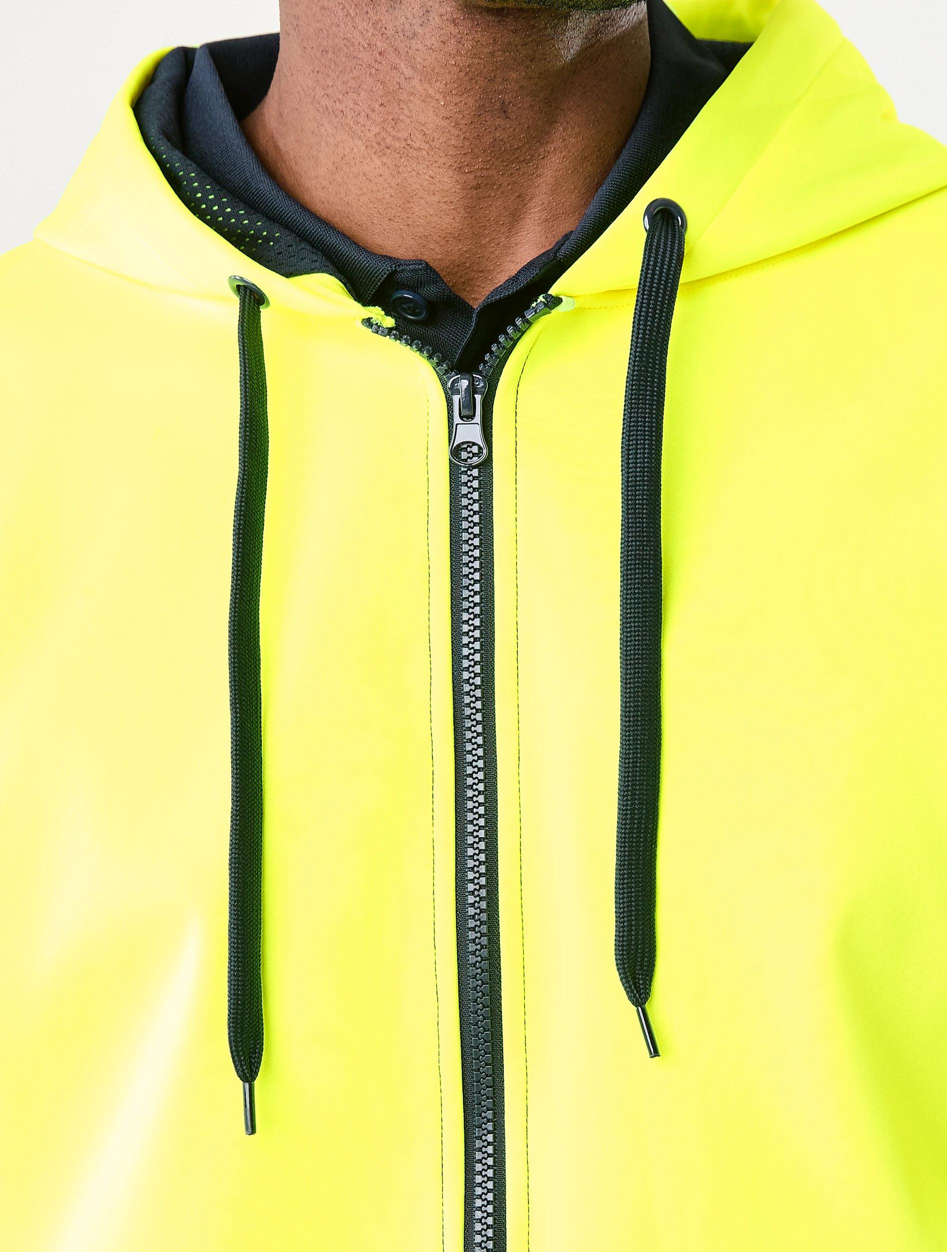 6 Workwear Hi-Visibility Zip Through Hoodie Yellow, 6 of 7
