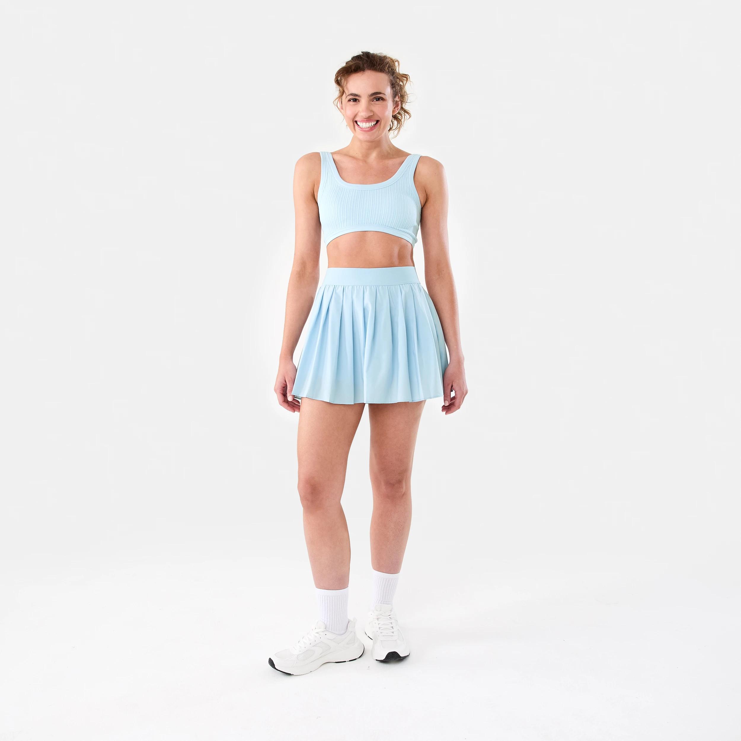 2 Active Womens Seamfree Rib Crop Top Blu Spindl, 2 of 8