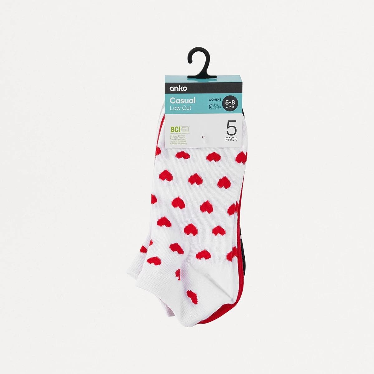 3 5 Pack Fashion Low Cut Socks Hearts, 3 of 3