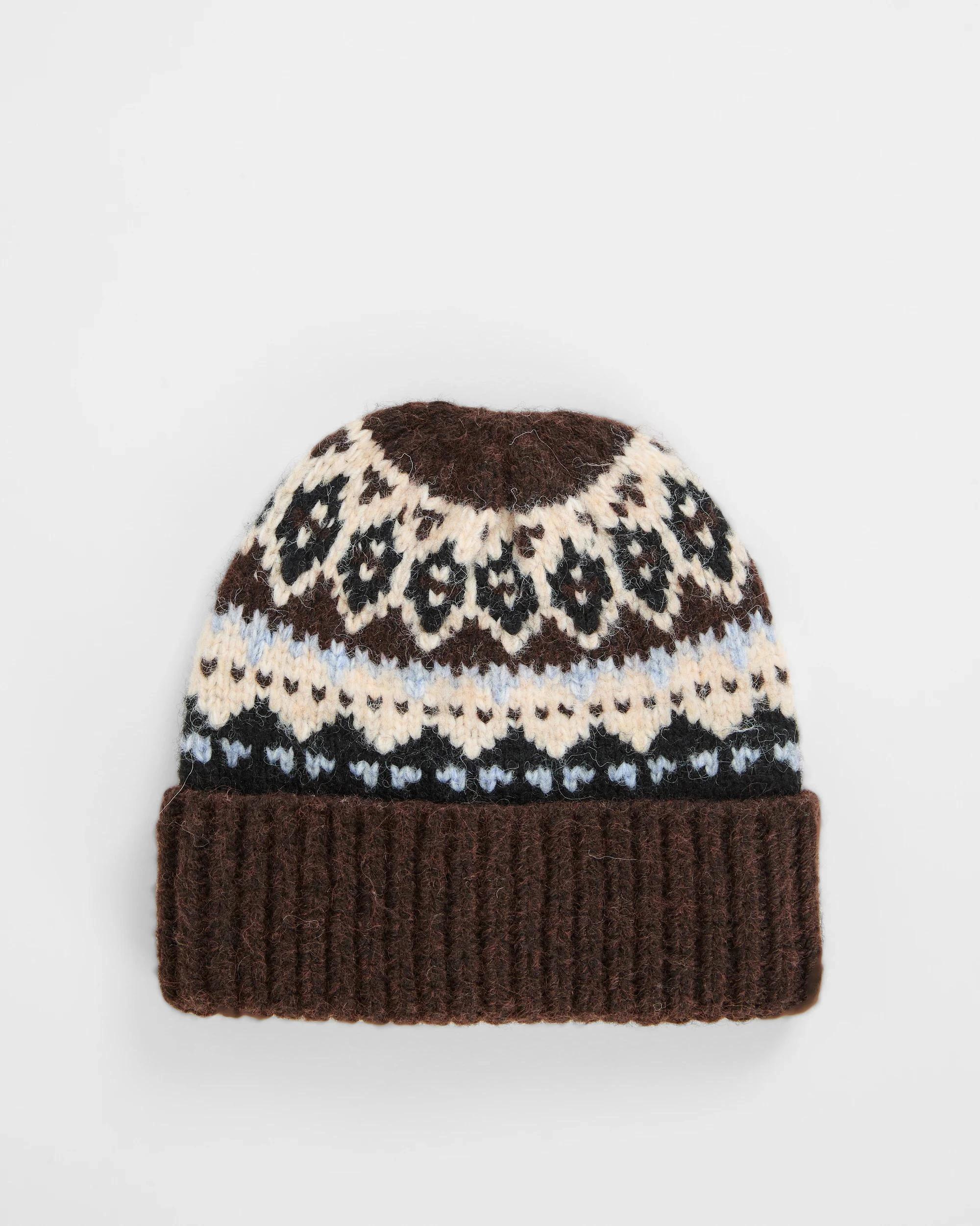 1 Target Woman Chunky Fair Isle Beanie CHOCOLATE, 1 of 1