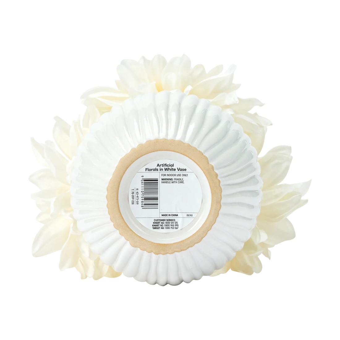 3 Artificial Florals in White Vase, 3 of 4