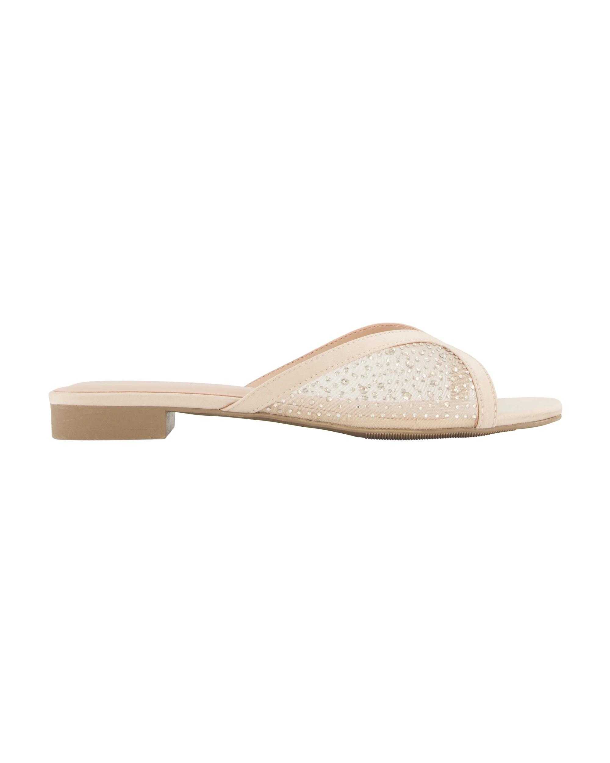 1 Diamante Block Sandals Sand, 1 of 3
