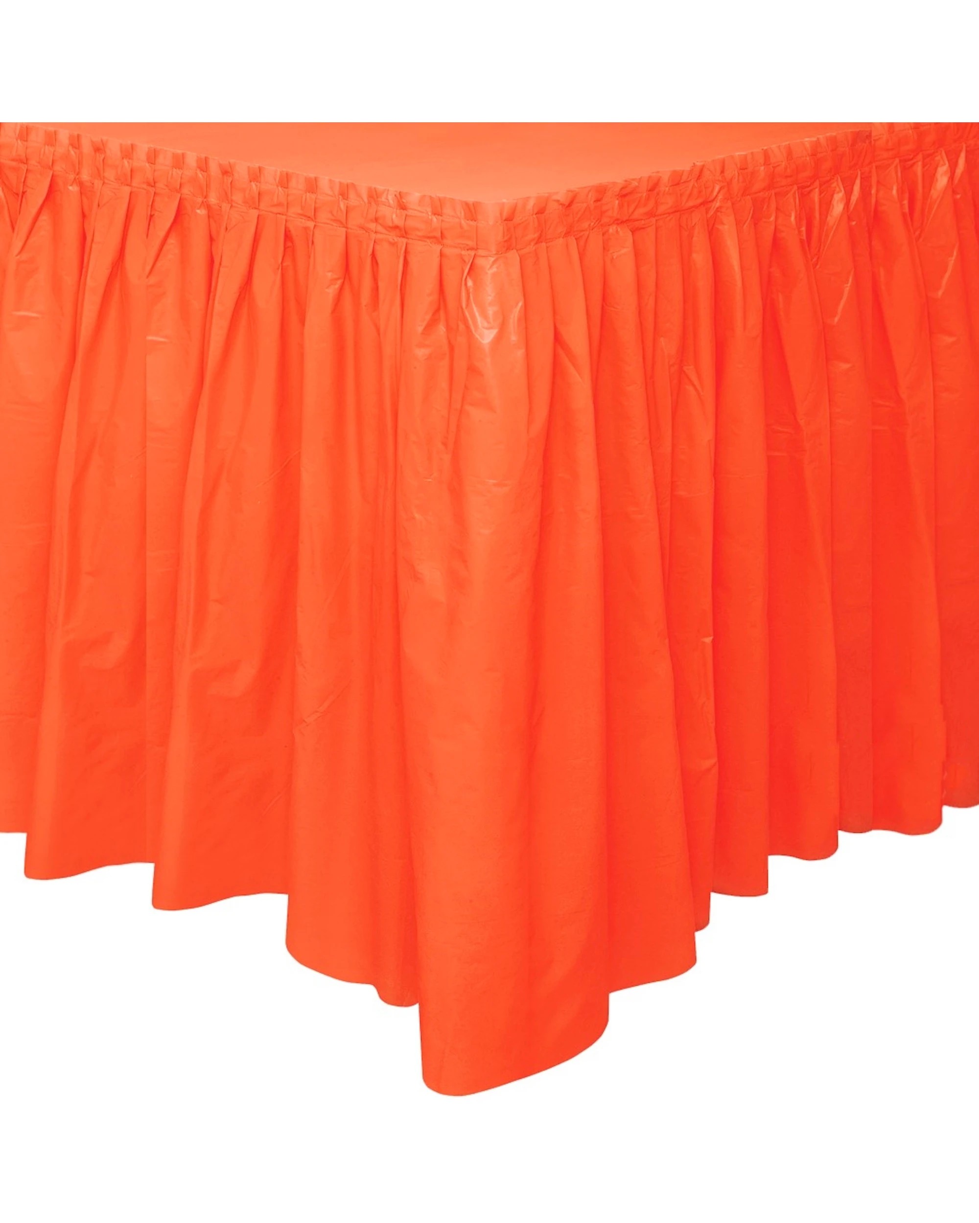 1 Unique Plastic Table Skirt - Orange, 1 of 1