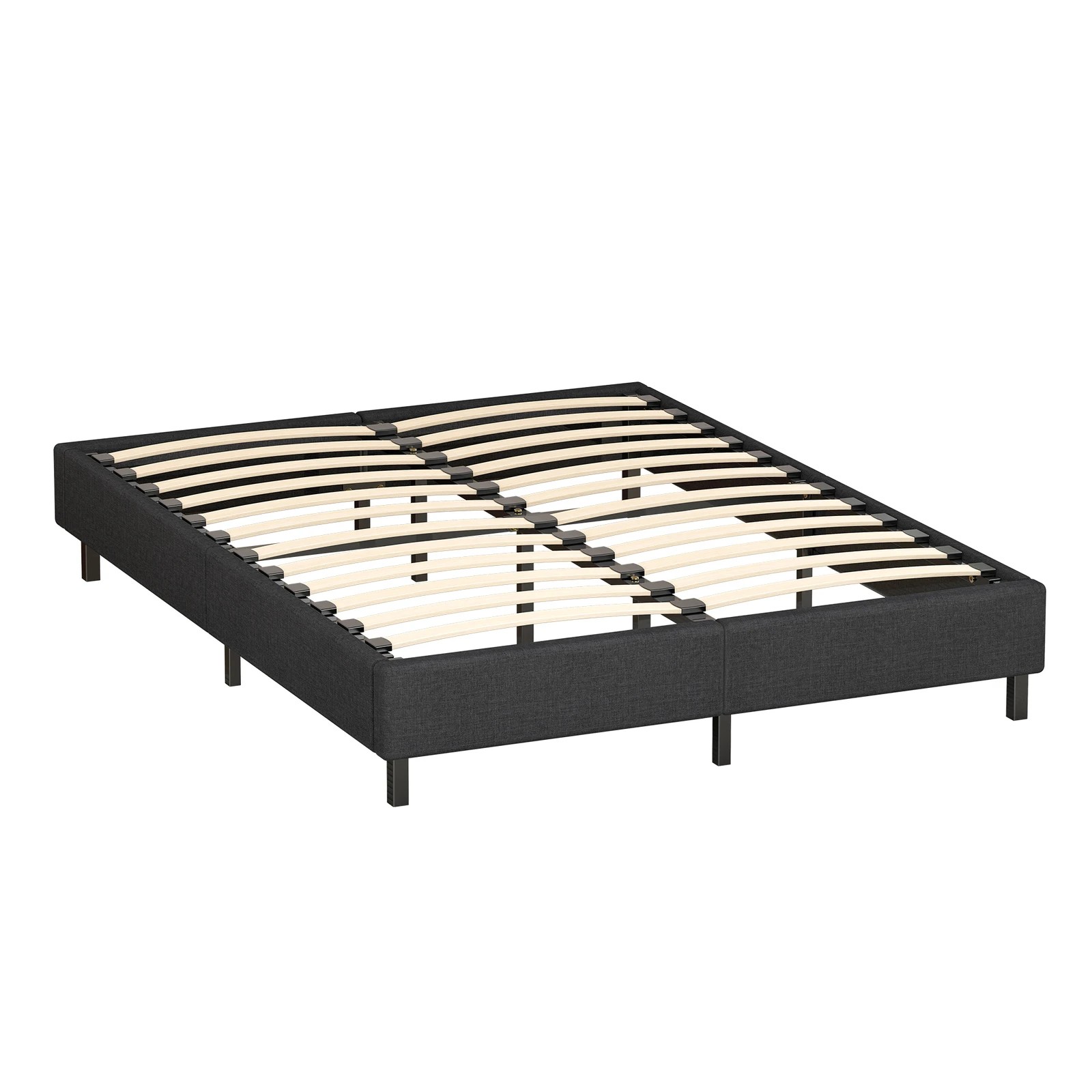 10 Alfordson Bed Frame Double Size Mattress Base Foundation Fabric Basel - Charcoal, 10 of 10