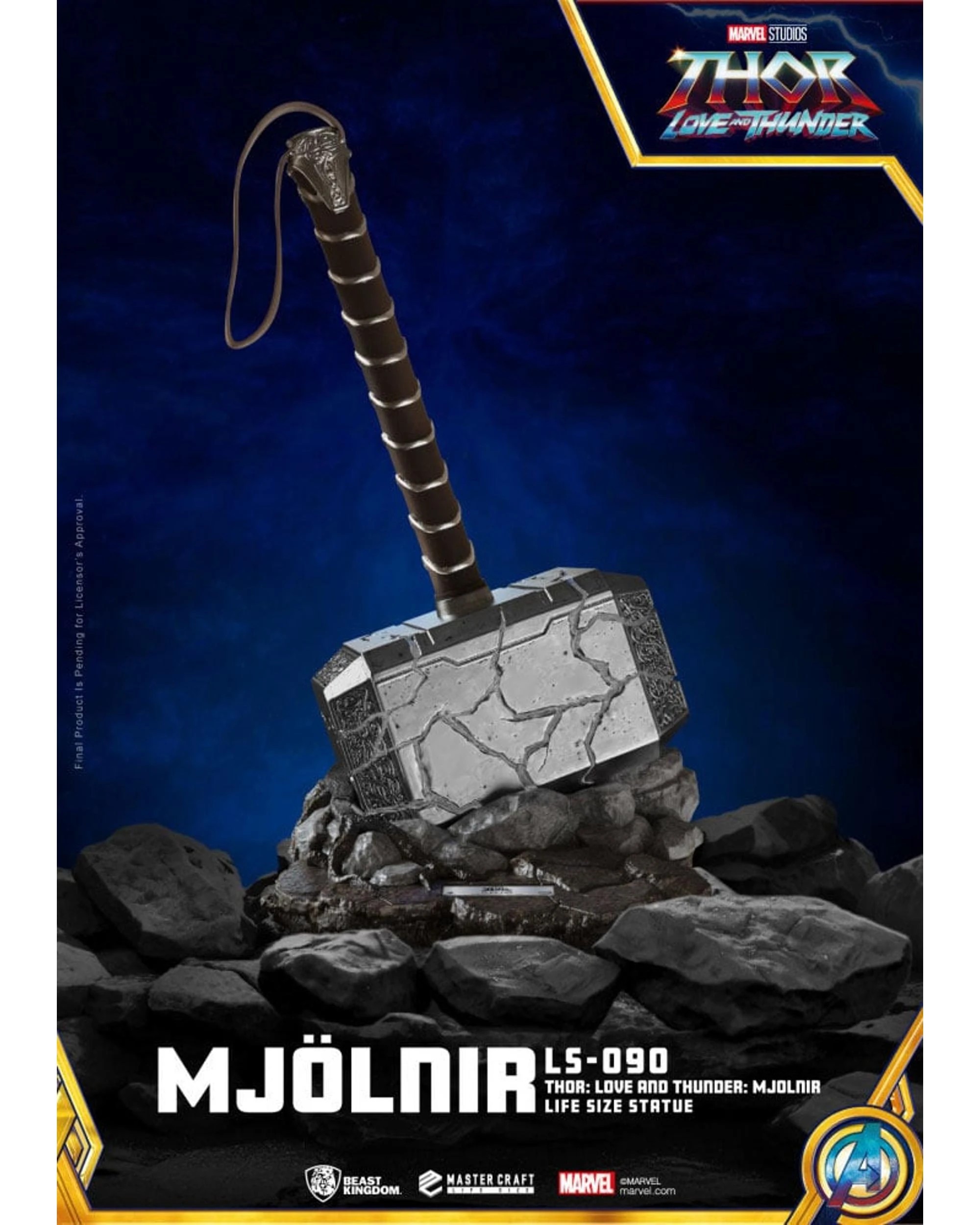 1 Beast Kingdom Marvel Life Size Thor Love And Thunder Mjolnir Statue, 1 of 5