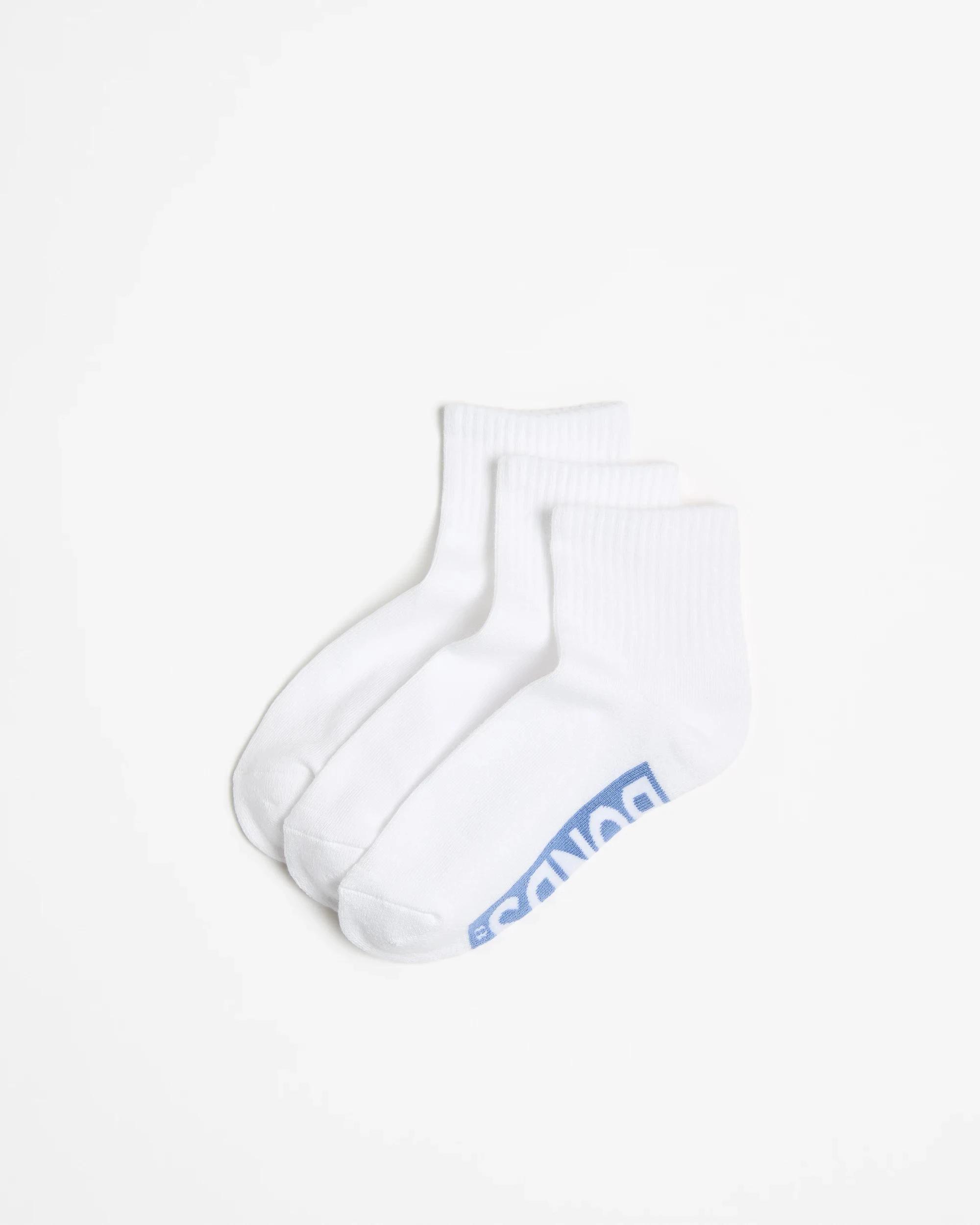 1 Cotton Blend Logo Cushioned Quarter Crew Socks 3 Pack - Bonds WHITE, 1 of 3
