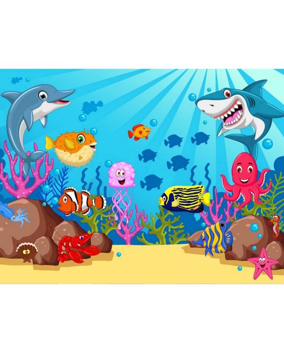 Partyrama Sea Animals Large Fabric Backdrop     
.