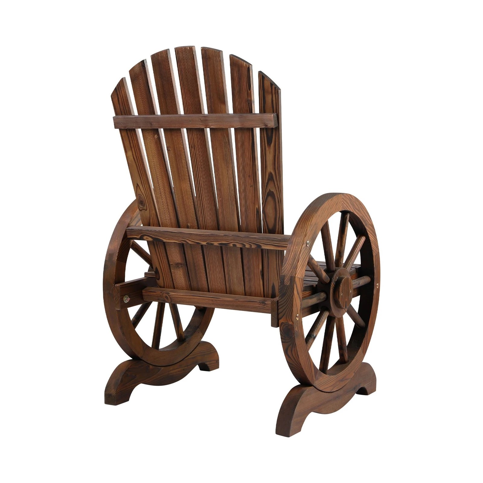 7 Alfordson Outdoor Wagon Wheel Chair Garden Wooden Seat Patio Lounge - Charcoal, 7 of 10