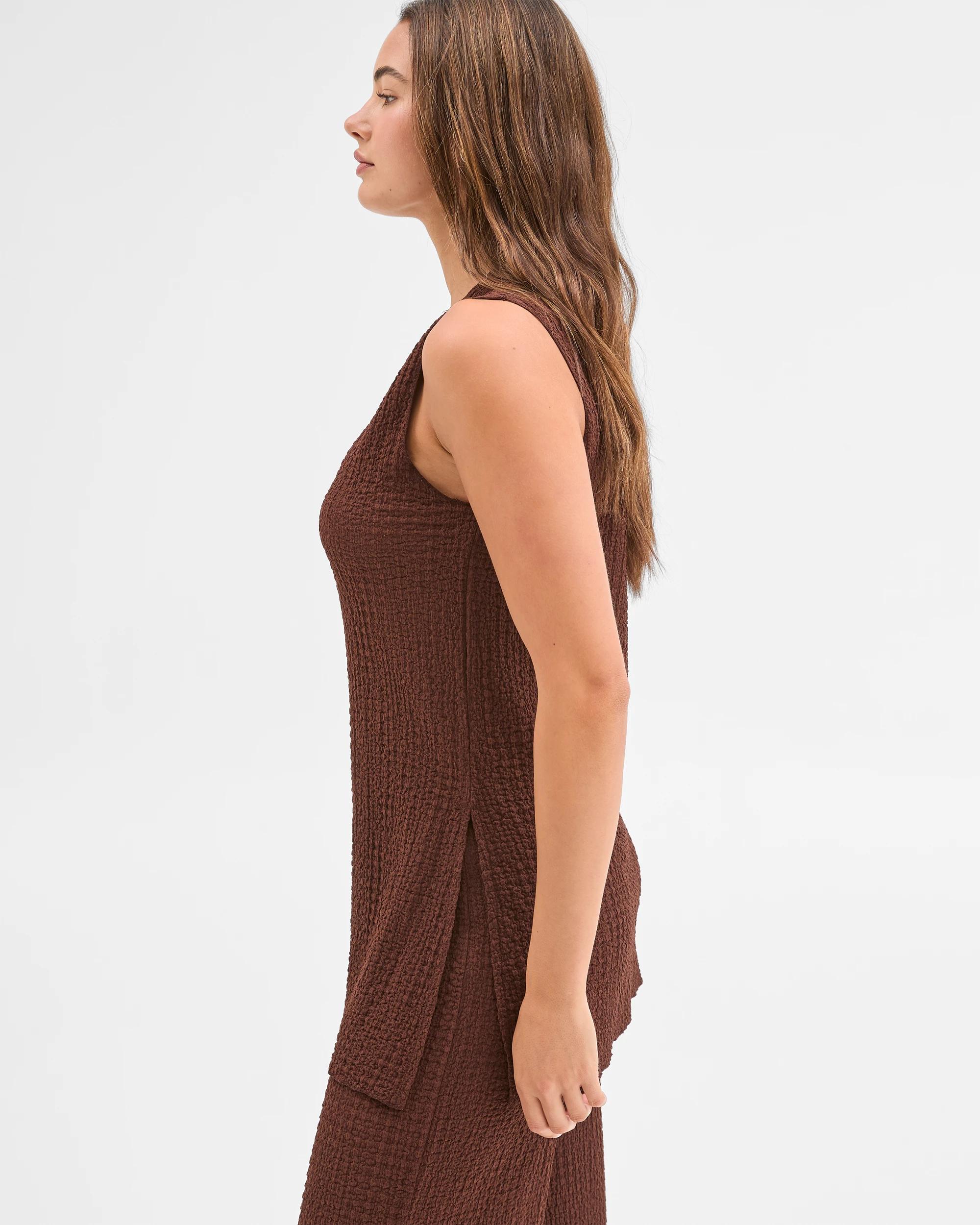 5 Lily Loves U-Neck Textured Tunic Top SHAVED CHOCOLATE, 5 of 6