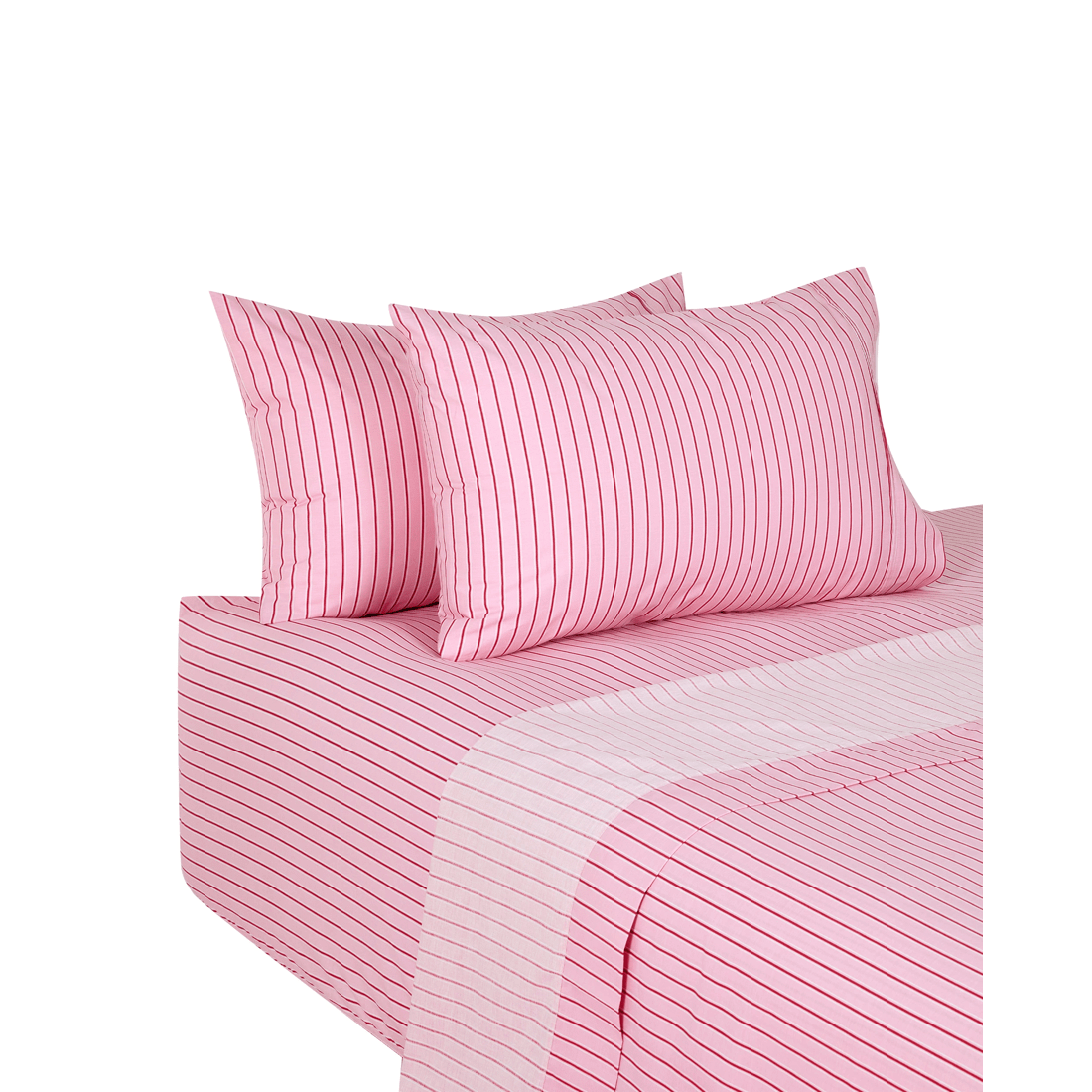 5 250 Thread Count Cotton Stripe Sheet Set - Queen Bed, Pink, 5 of 7