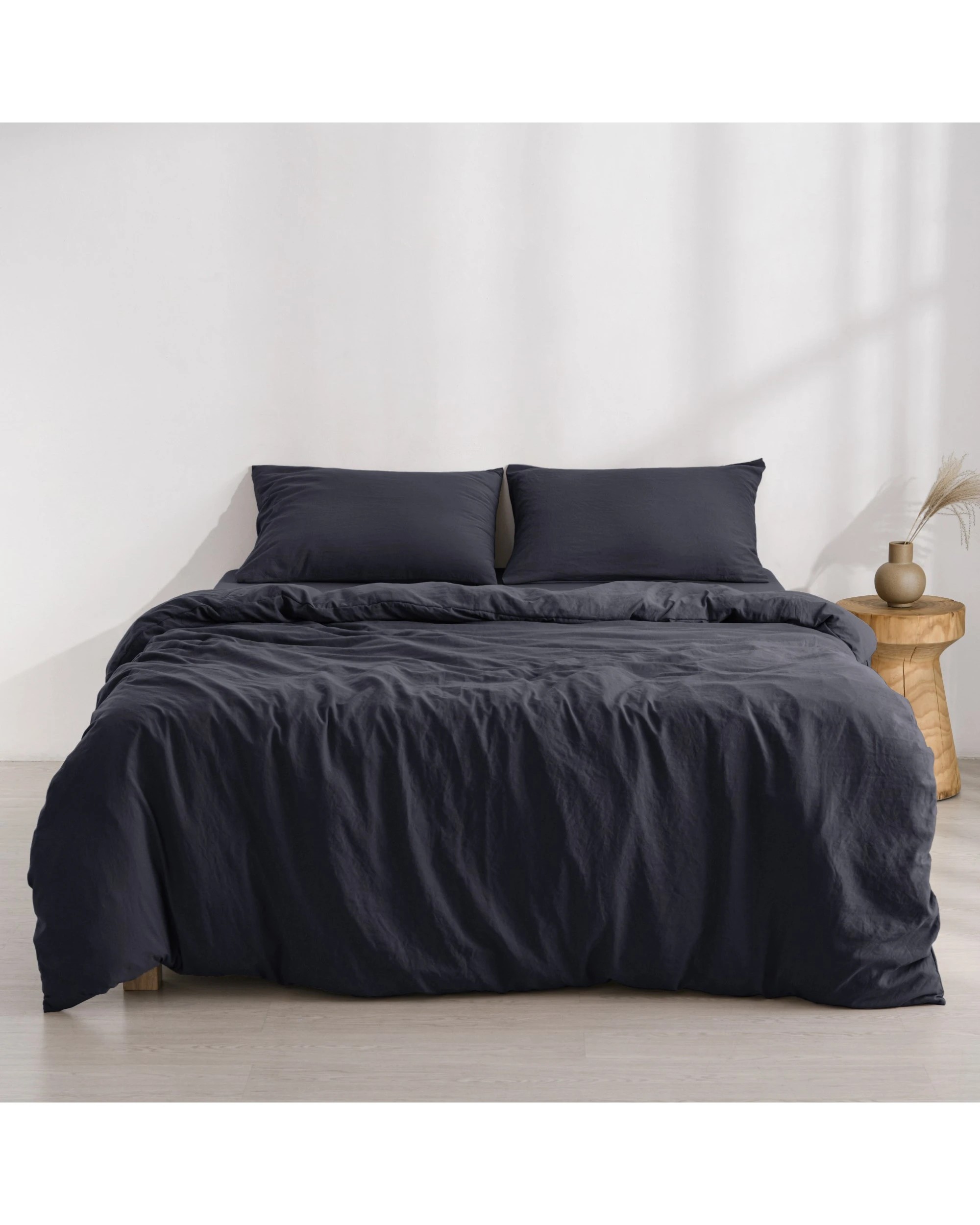1 Dreamaker Superfine Washed Microfibre Quilt Cover Set - King Bed - Navy, 1 of 7
