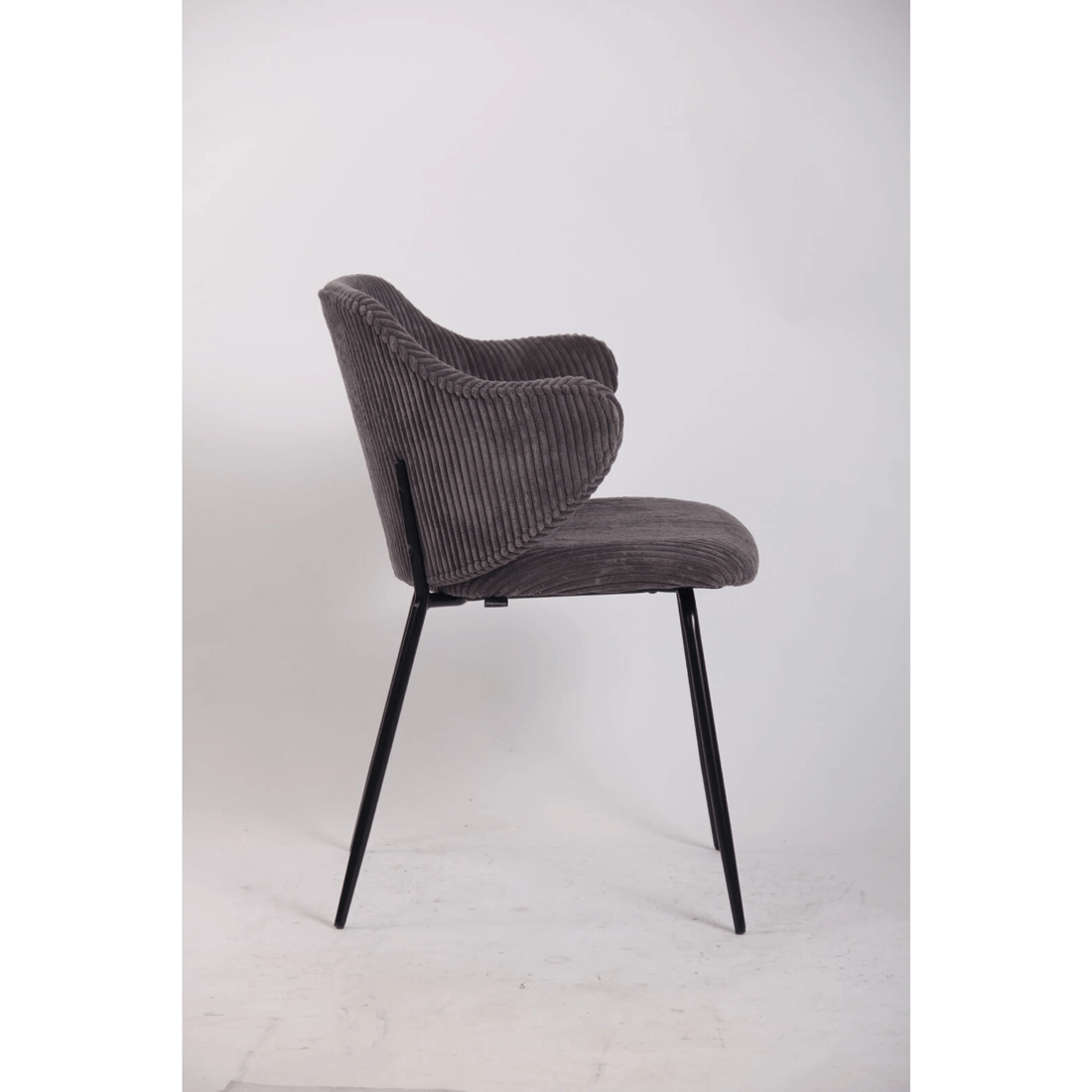 3 BR Home Set of 2 Dining Chairs with Corduroy Cord Fabric in Dark Grey Lincoln, 3 of 7