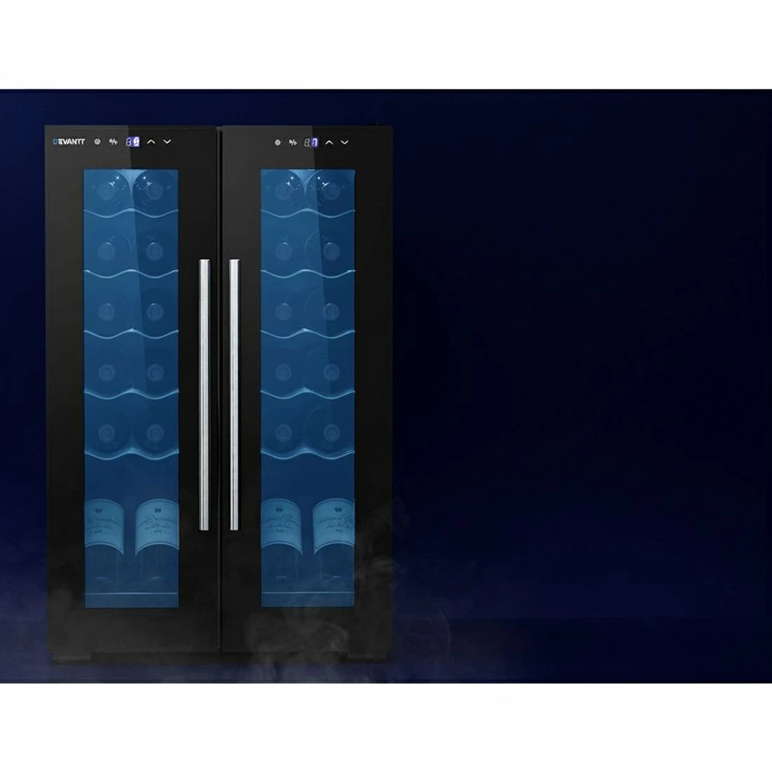 3 Devanti Wine Fridge Cooler Dual Zone 24 Bottles - Black, 3 of 5