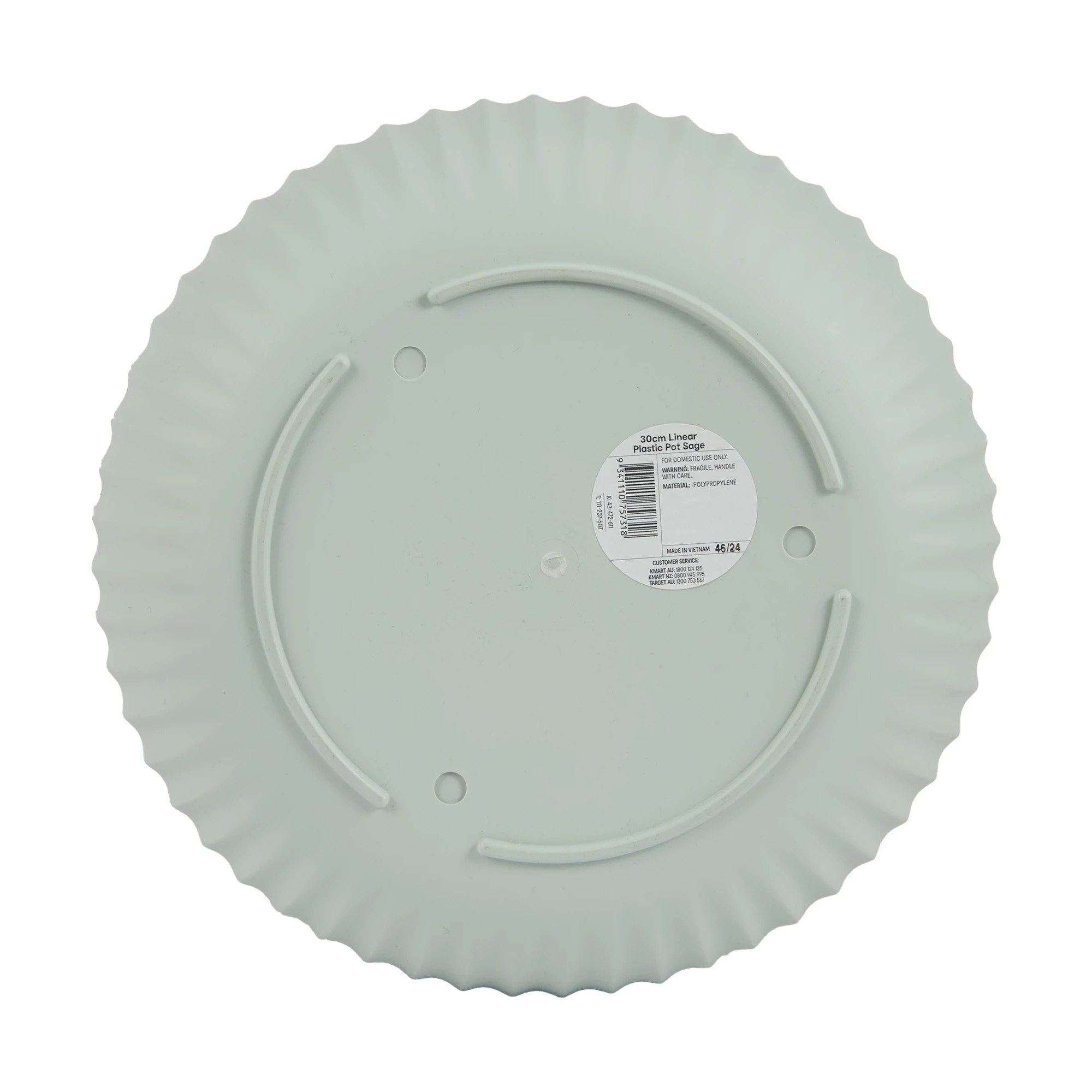 4 30cm Linear Plastic Pot - Sage, 4 of 4