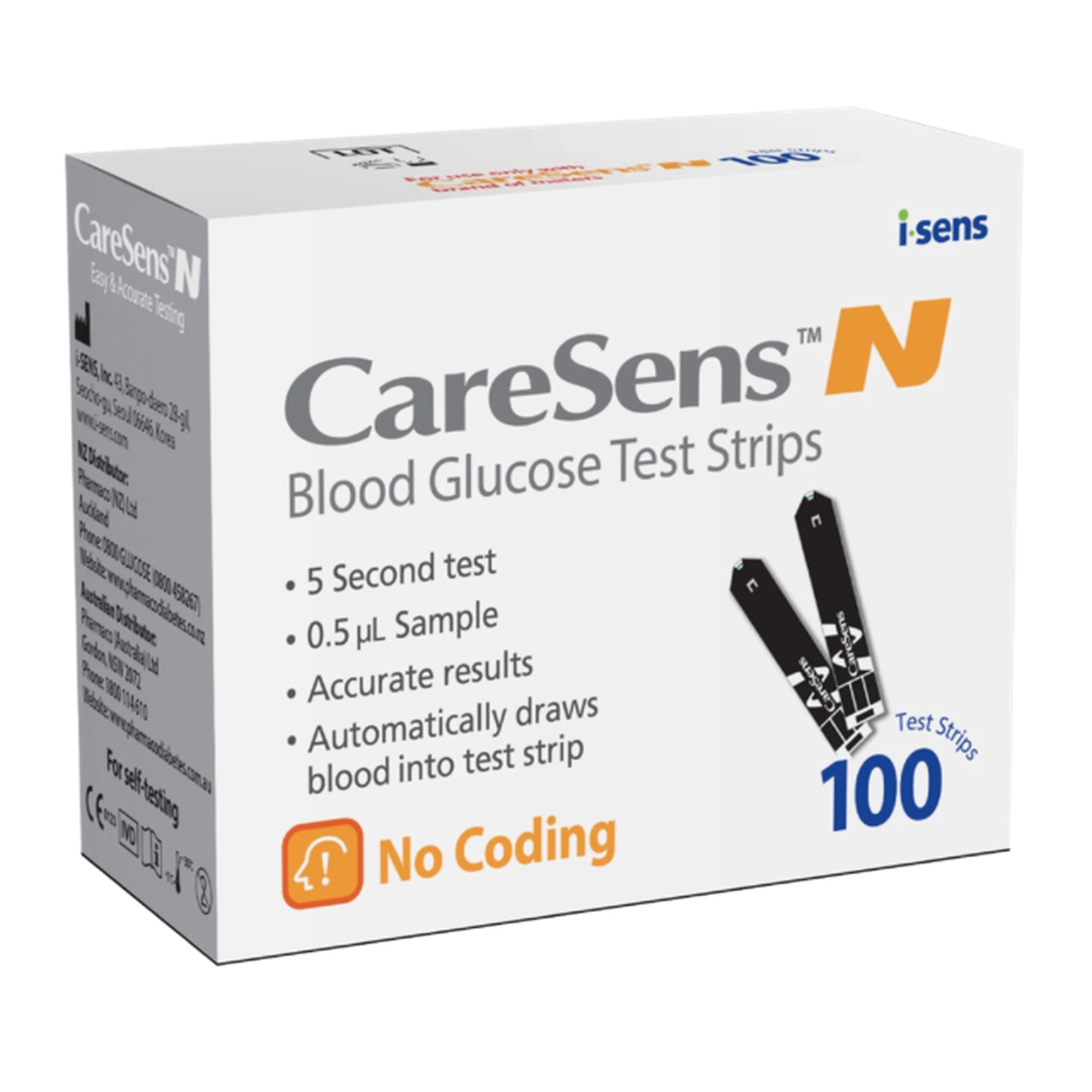 1 Caresens N Blood Glucose Test Strips 100 Pack, 1 of 1