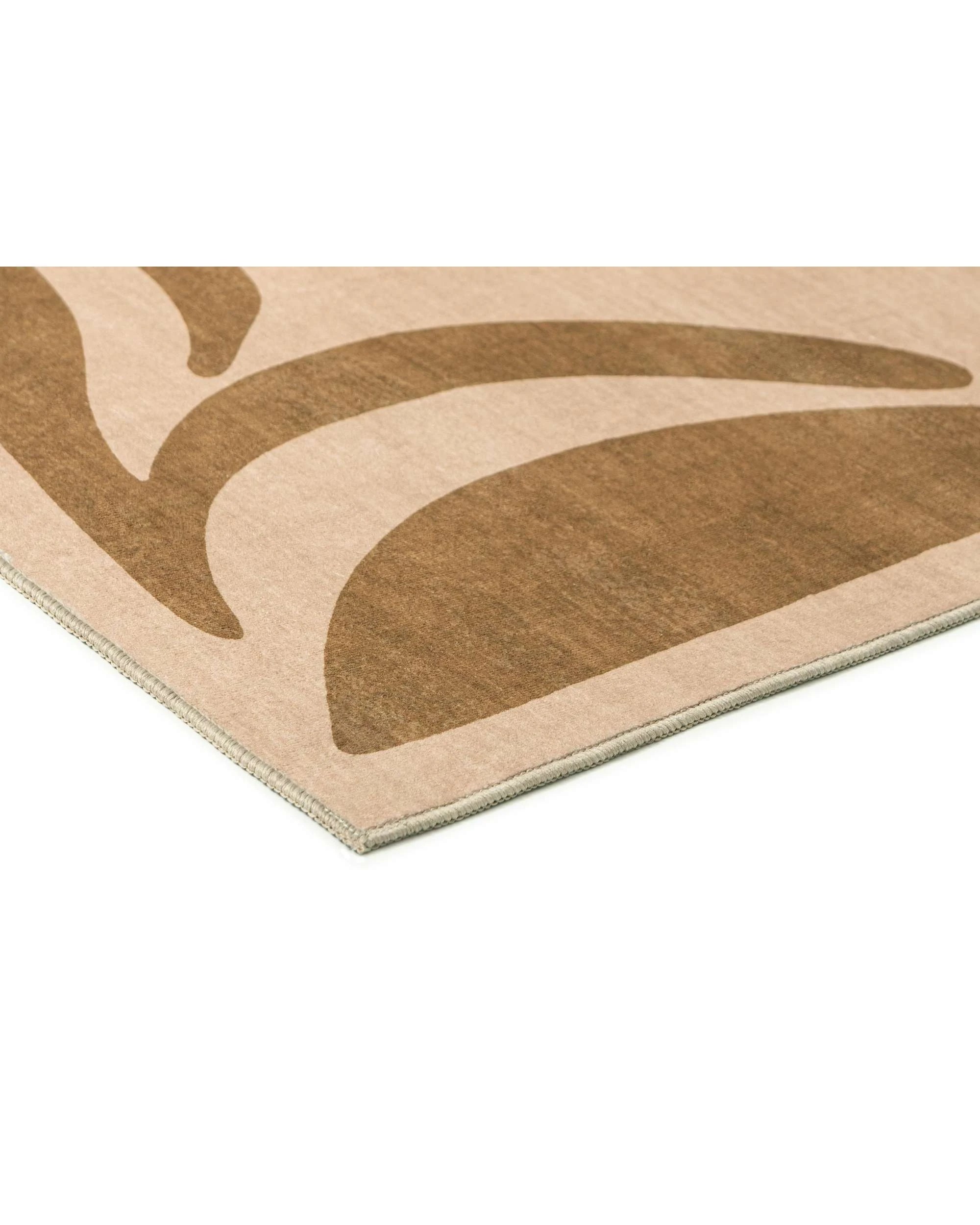 4 Loopsie Marbela Tonal Botanical Border Washable Rug-290cm x 190cm - Brown, 4 of 8