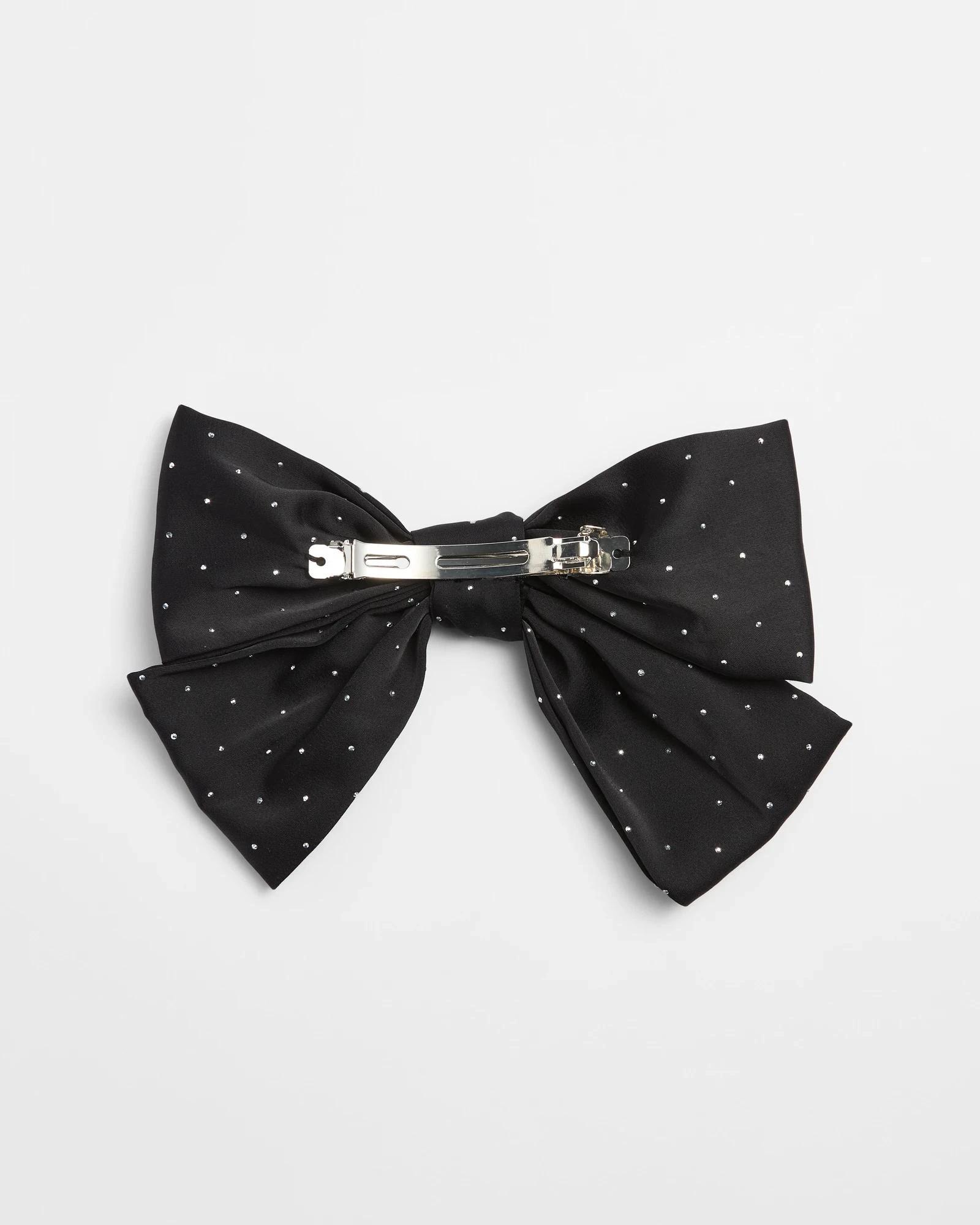 2 Target Diamante Satin Bow Barette BLACK, 2 of 2