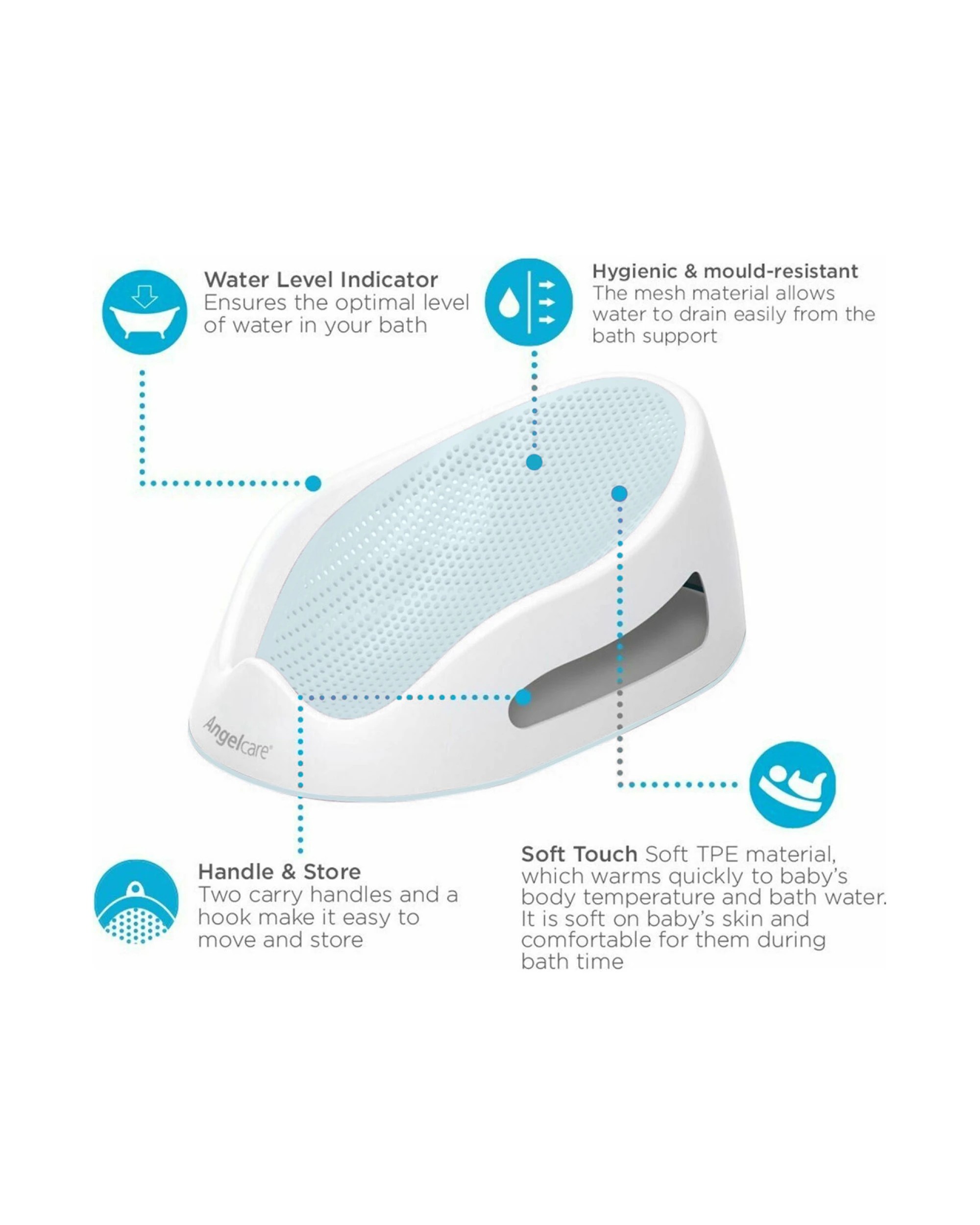 3 Angelcare Ac580 Baby Bath Support -light Aqua, 3 of 6