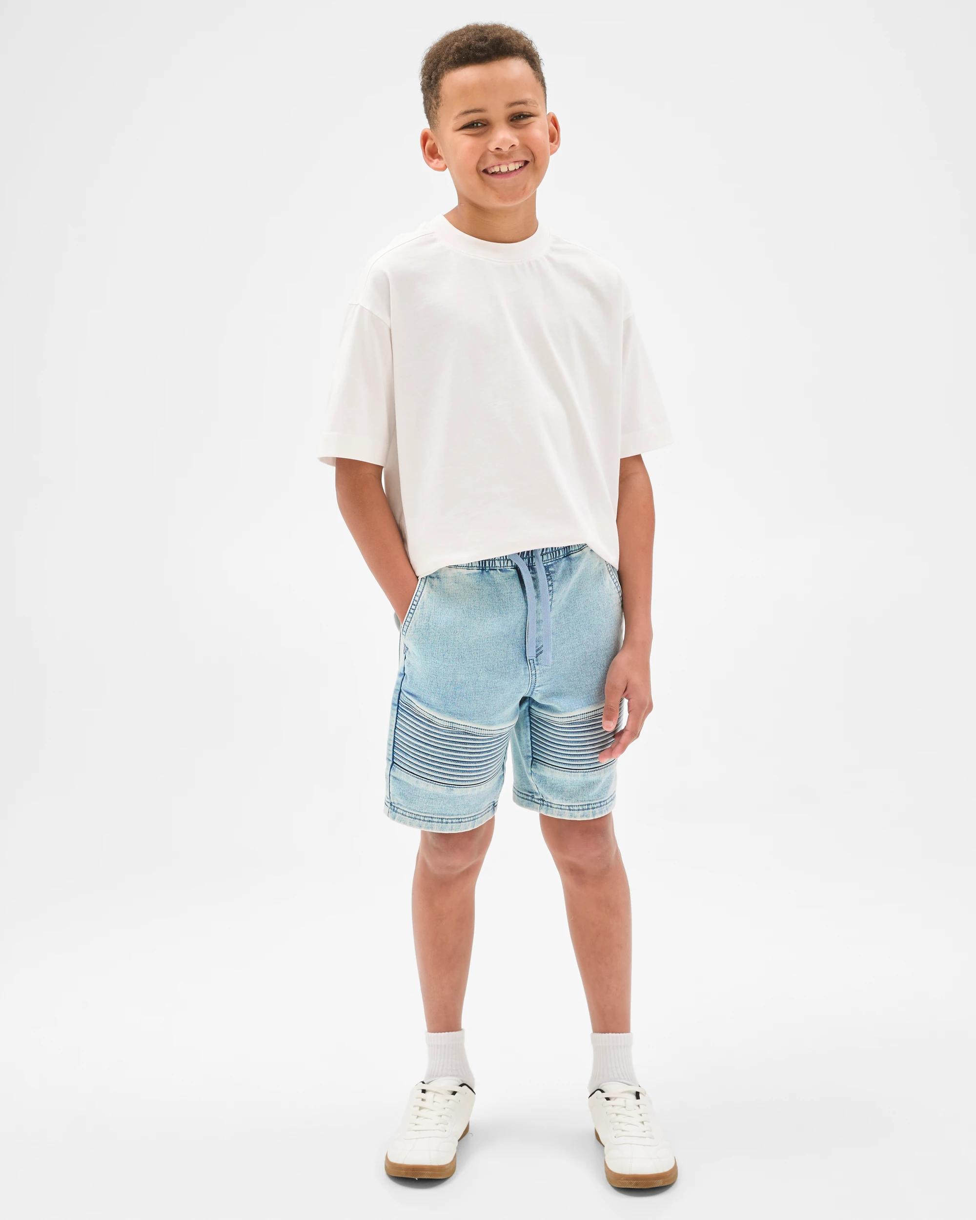 2 Target Kids Denim Biker Shorts LIGHT WASH, 2 of 7