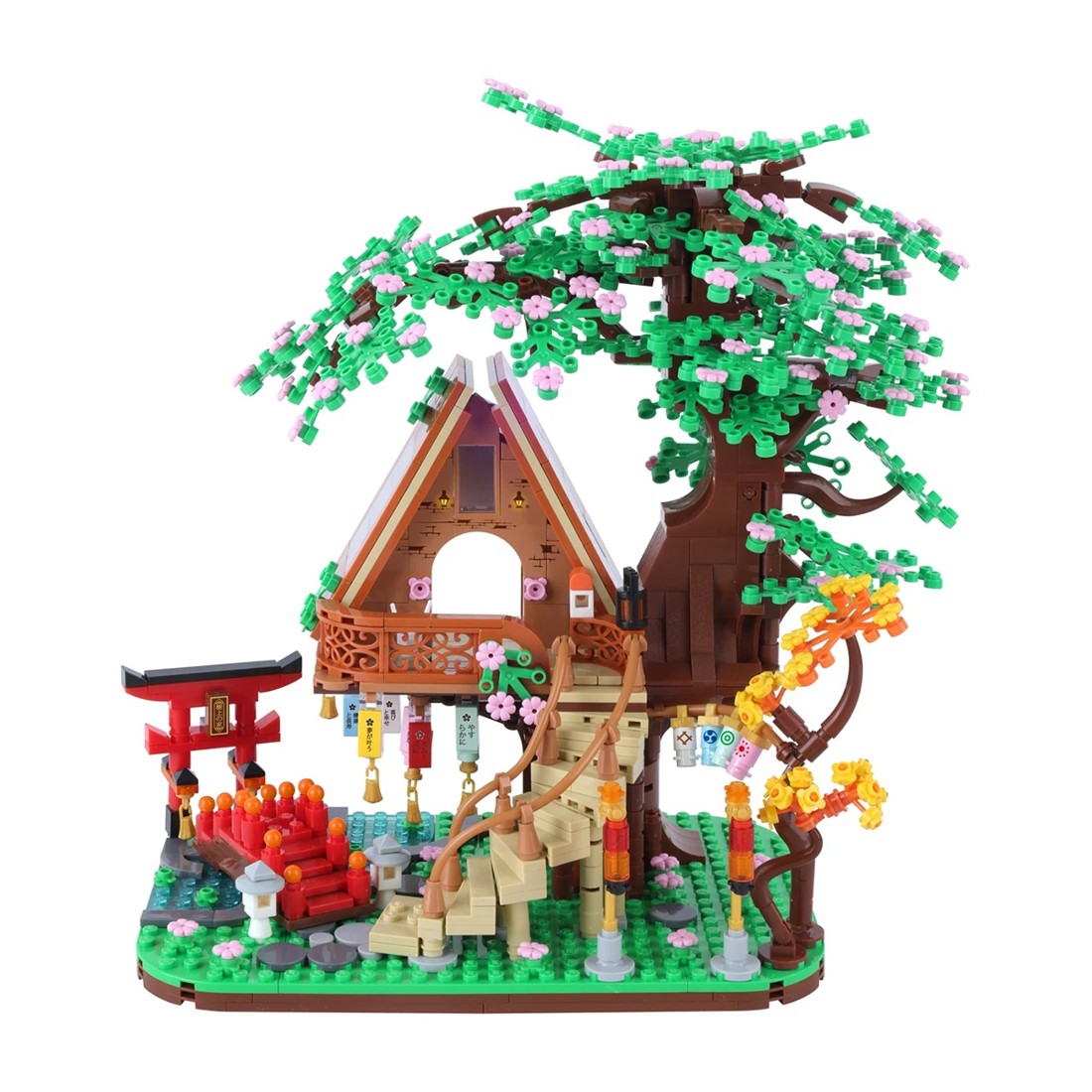 3 1071 Pieces Mini Blocks Flower Series: Cherry Blossom Treehouse, 3 of 4