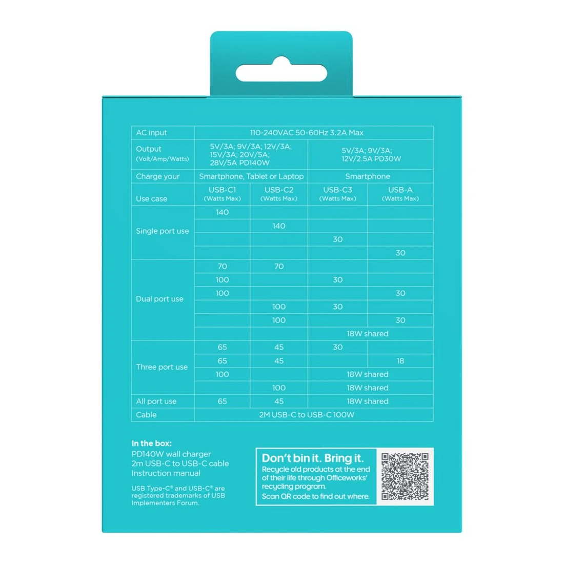 5 J.Burrows 140W GaN 4 Port USB-C/A Wall Charger, 5 of 5