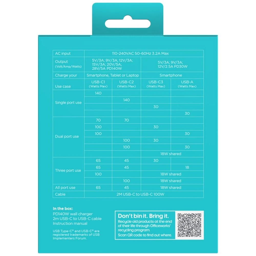 5 J.Burrows 140W GaN 4 Port USB-C/A Wall Charger, 5 of 5