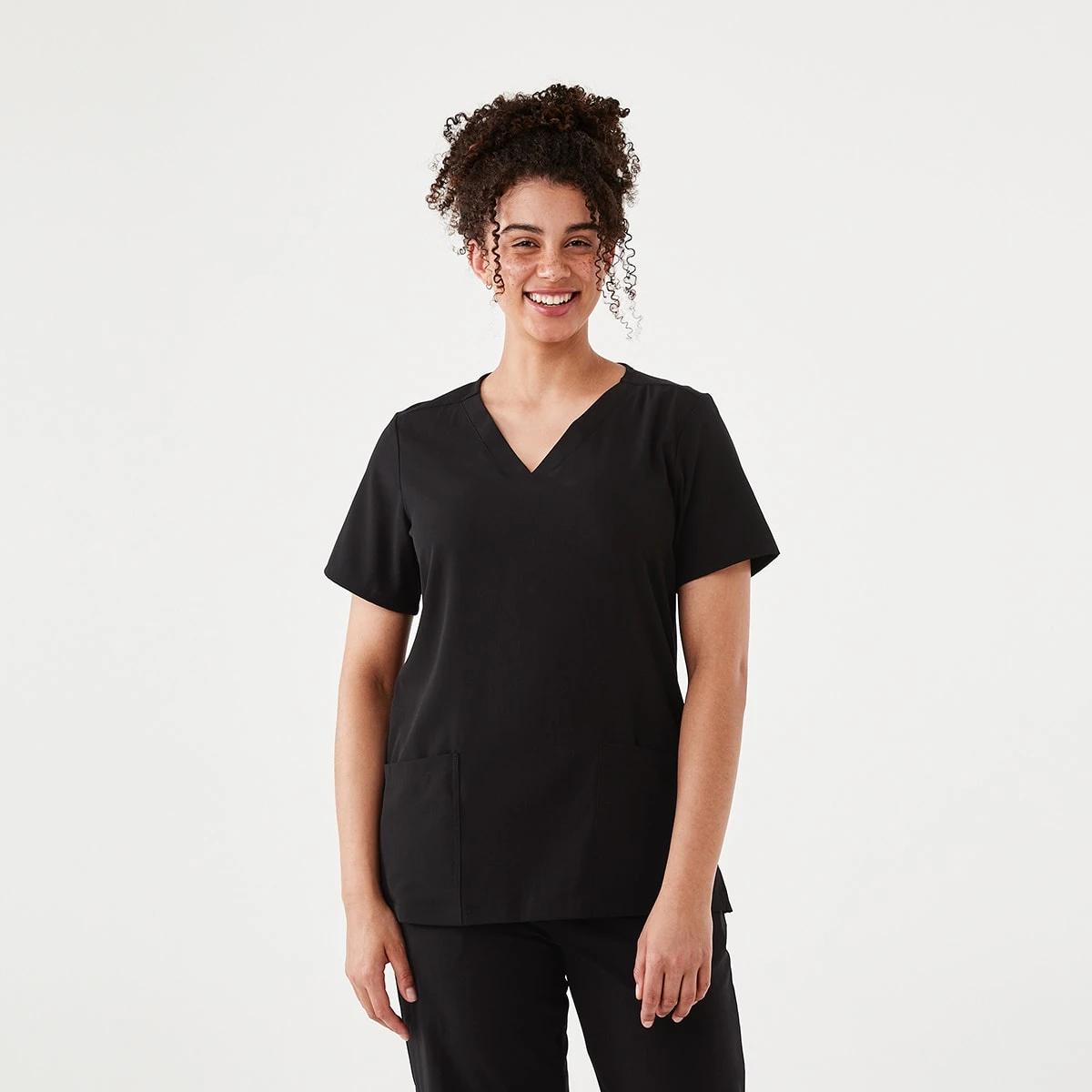 1 Work Short Sleeve Scrub Top BLACK, 1 of 7