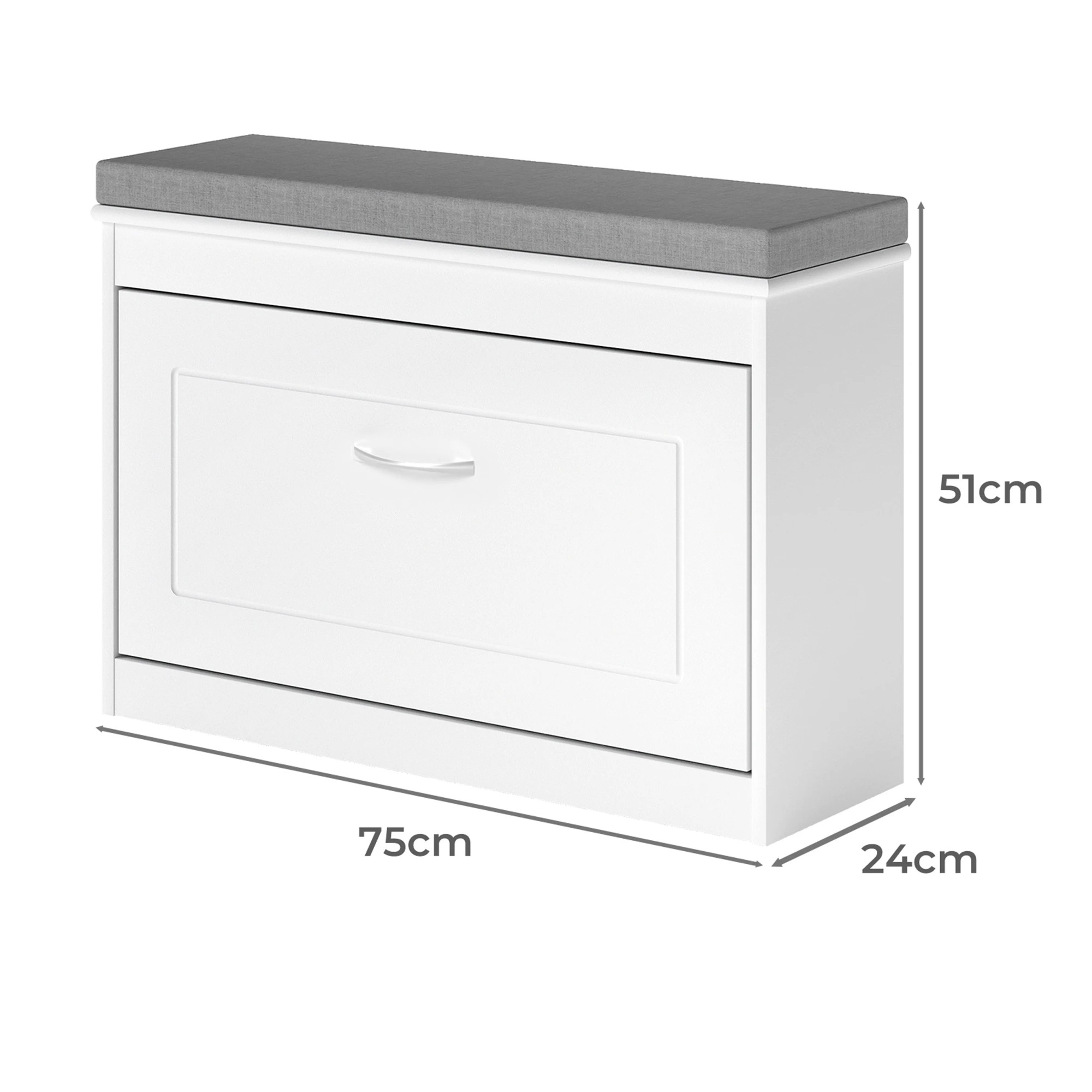 3 Levede Narrow Shoe Cabinet With Seat Cushion2-Tier Rack, 3 of 8