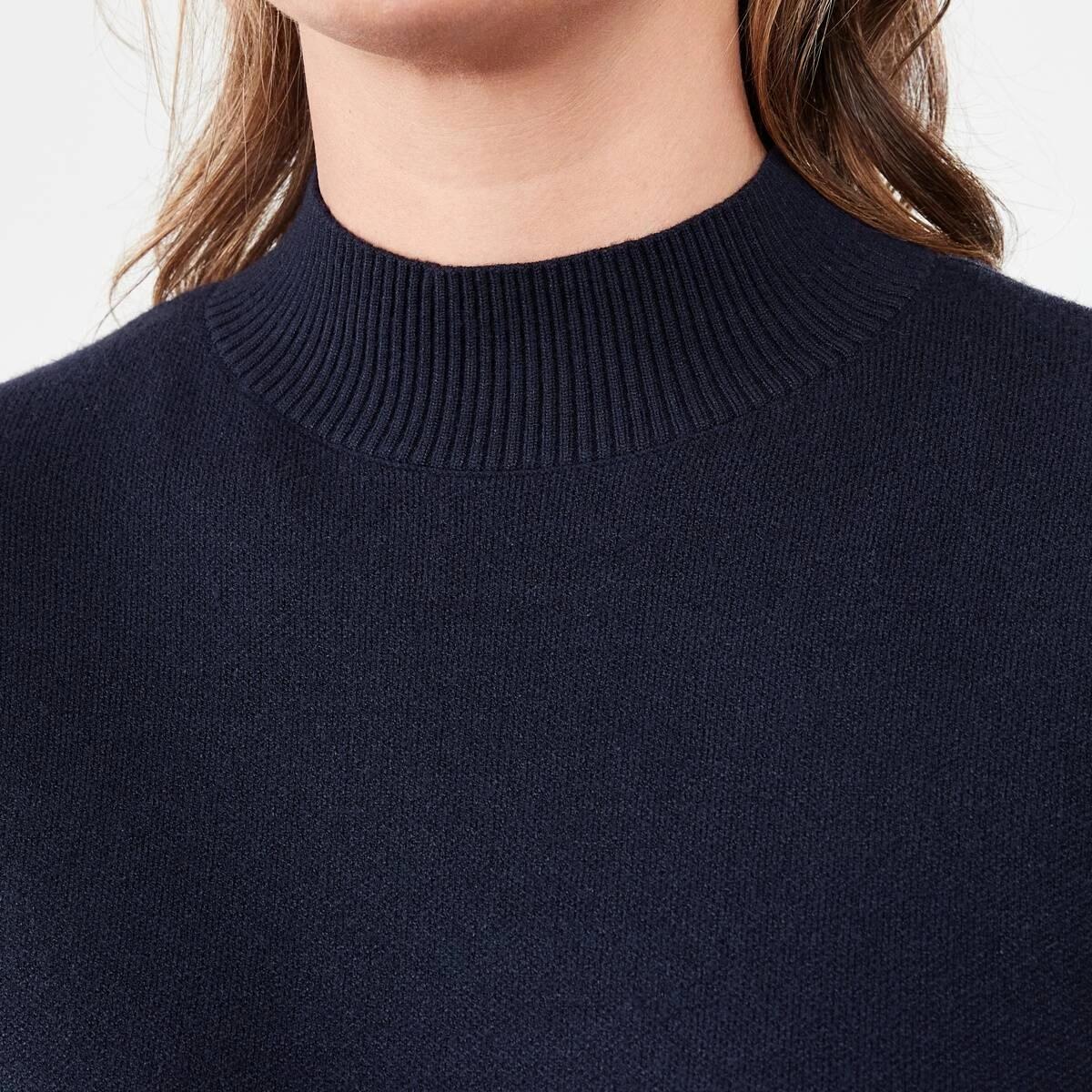 5 Long Sleeve Mock Neck True Knit Mini Dress Navy Blaze, 5 of 7